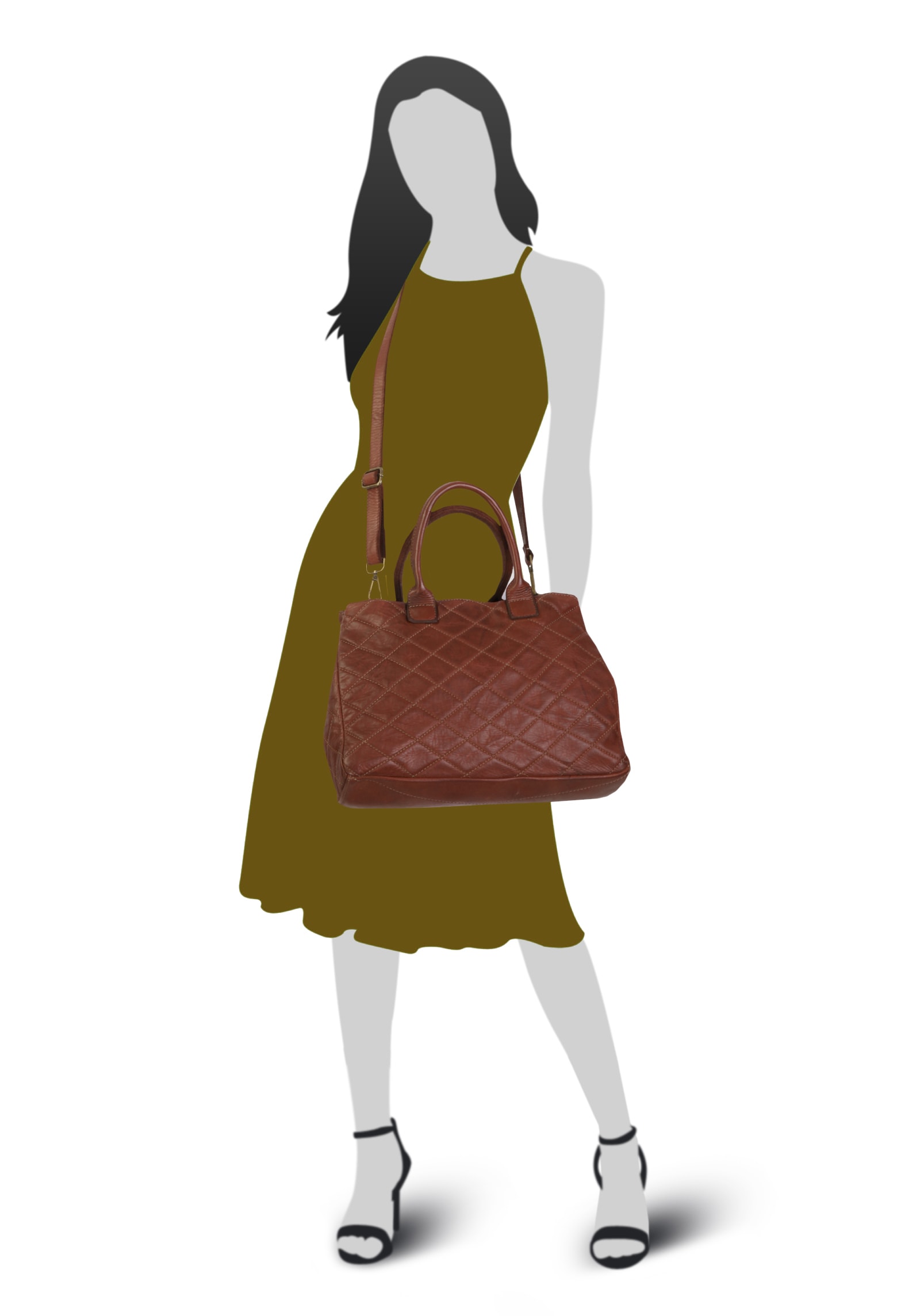 Samantha Look Henkeltasche, echt Leder, Made in Italy