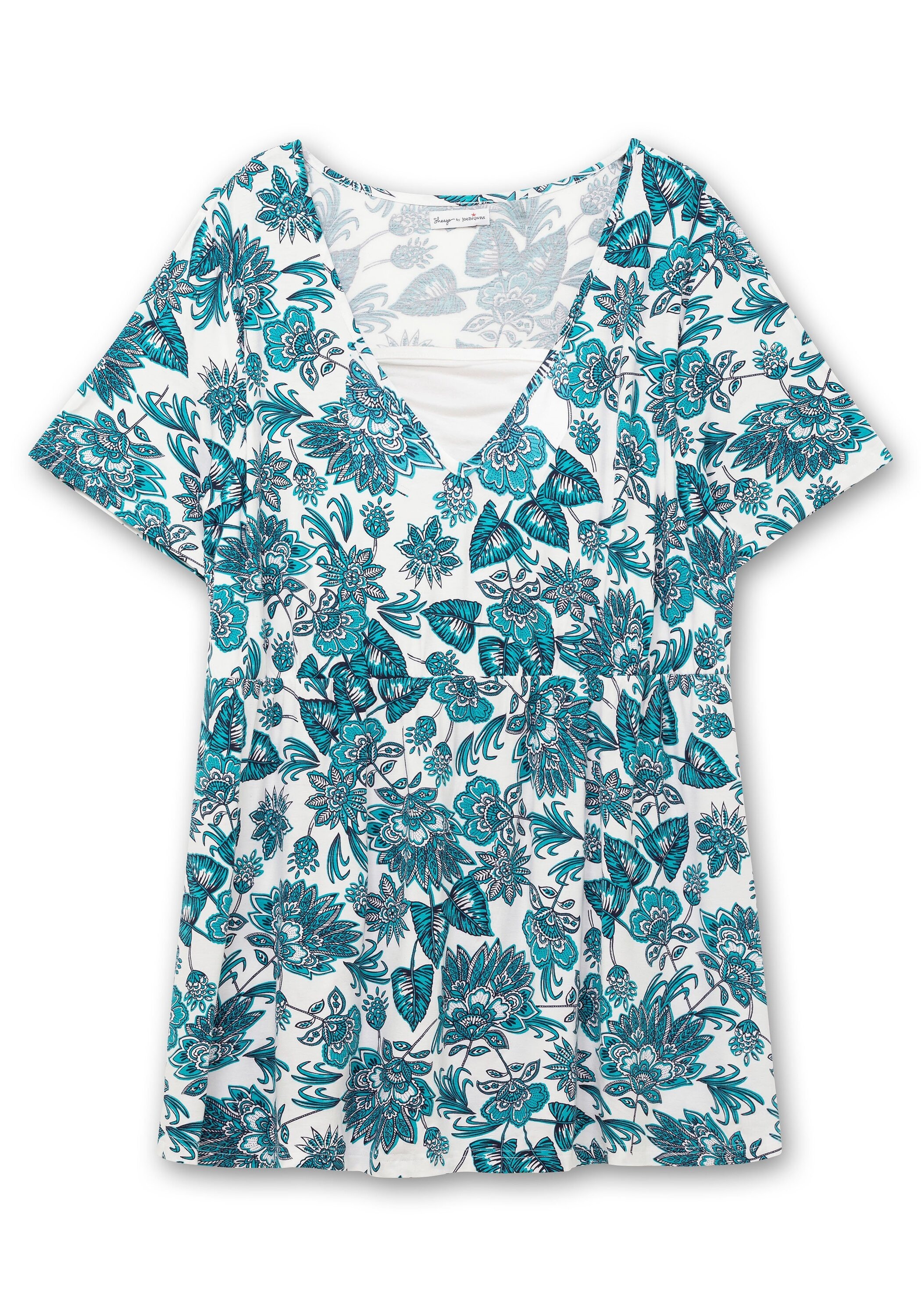 Sheego T-Shirt »Longshirt in Layeroptik, mit elastischer Taillennaht«