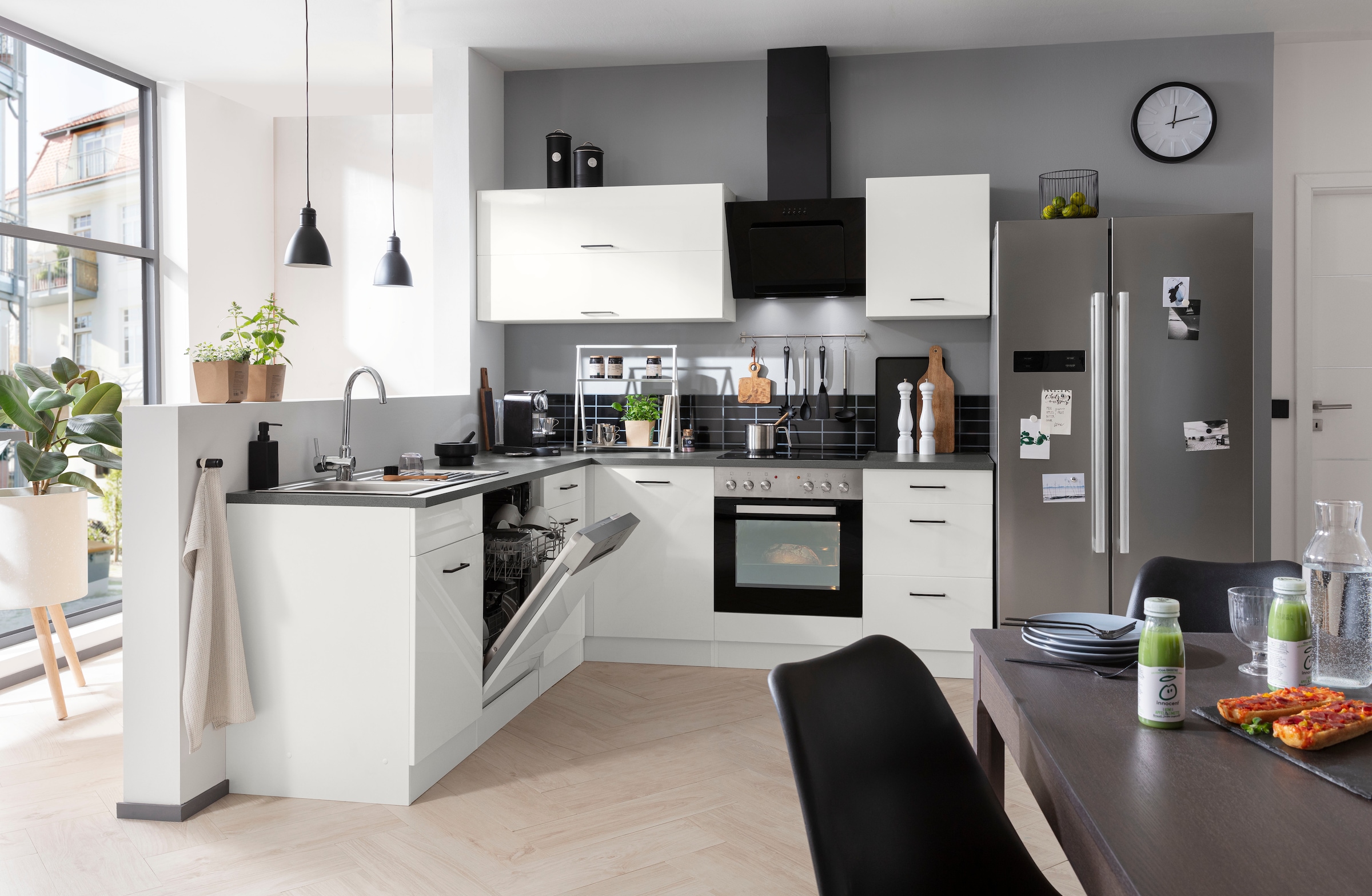 KOCHSTATION Winkelküche »KS-Trier«, ohne E-Geräte, Stellbreite 220/220 cm