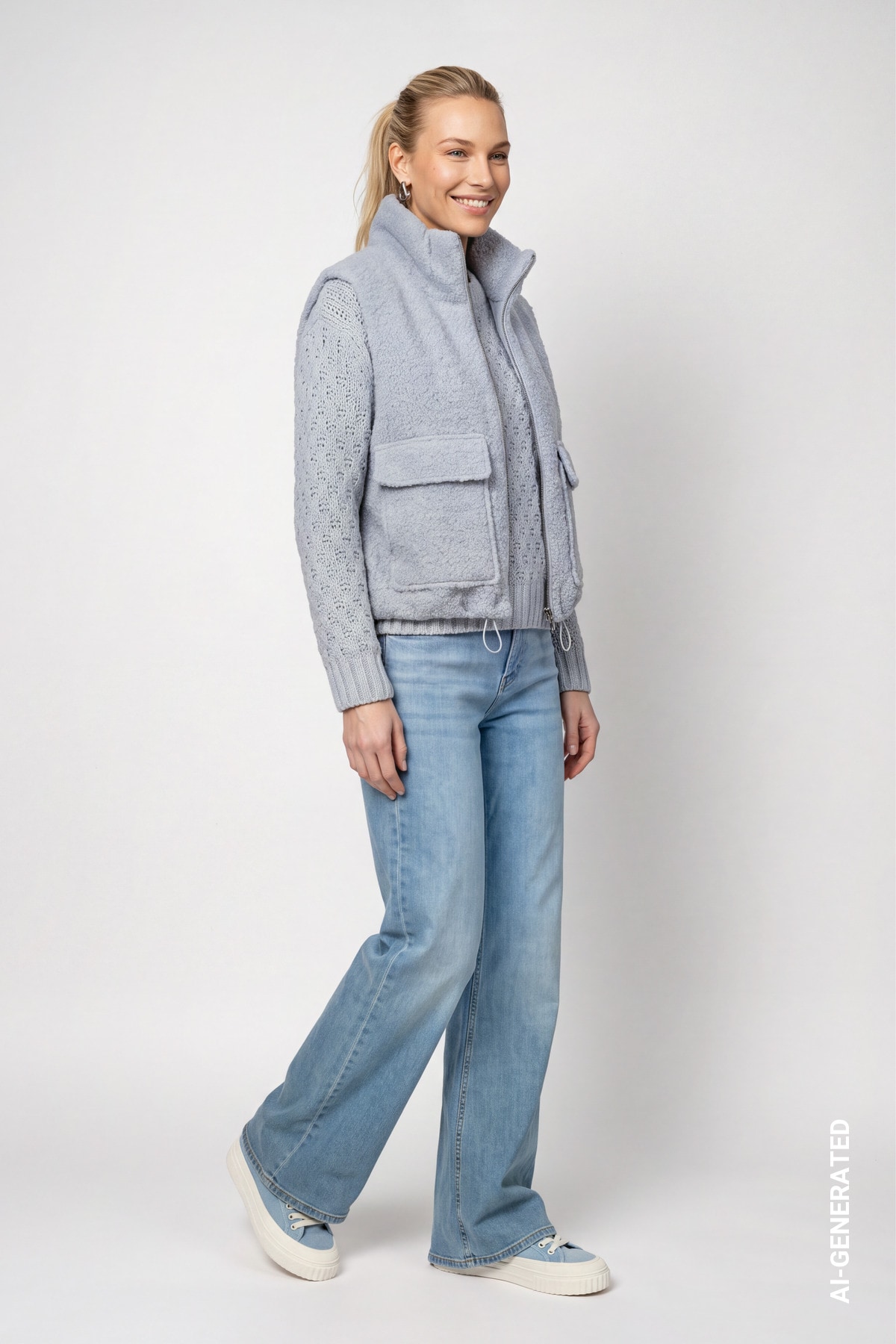 Monari Fellimitatweste »Weste Teddy« Regular fit mit Stehkragen