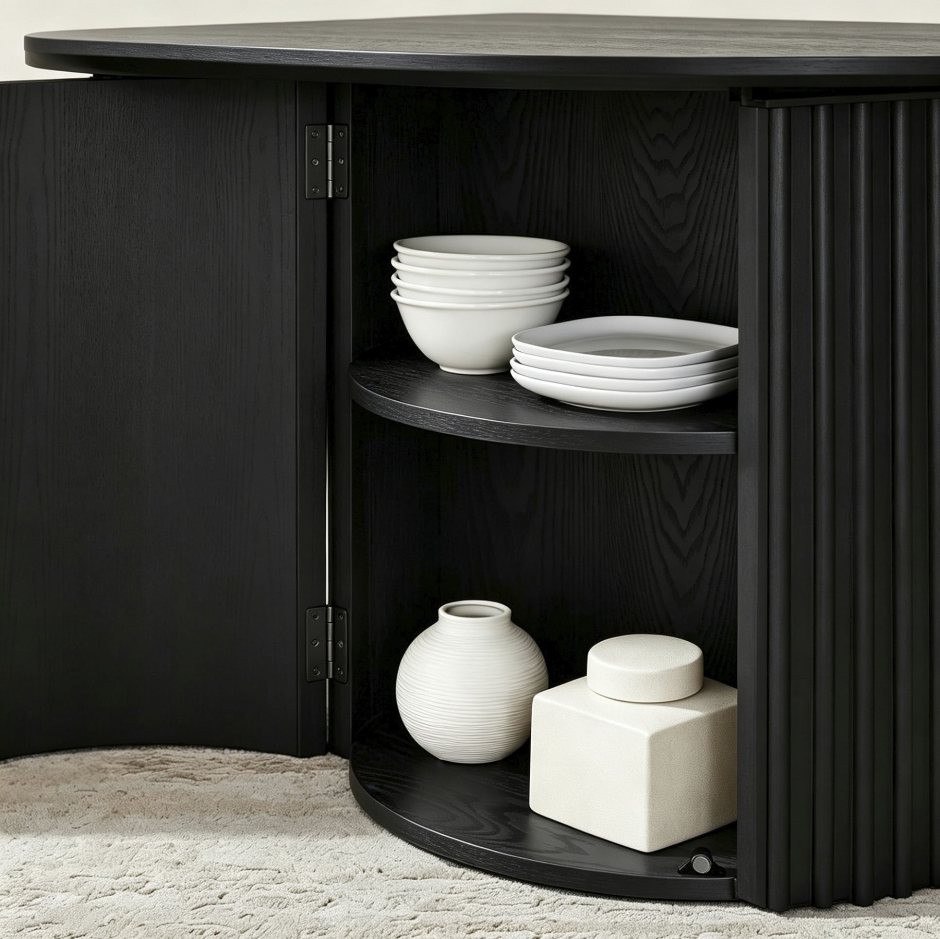 OTTO home Esstisch »Clozie« Design-Esstisch in Schwarz mit cleverem Stauraum & Ausziehfunktion