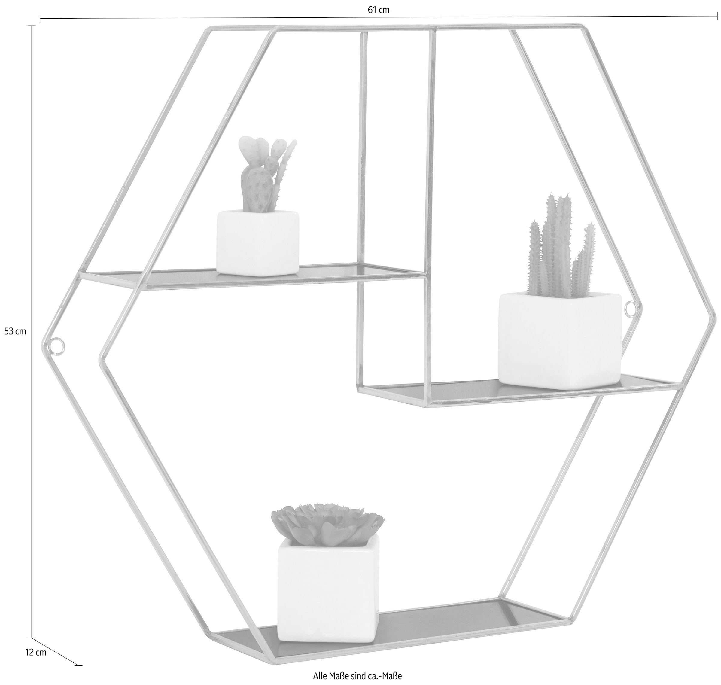 »Hexagon«, Shop sechseckiges modernem Design Online OTTO goldfarben, Leonique Deko-Wandregal in Element,