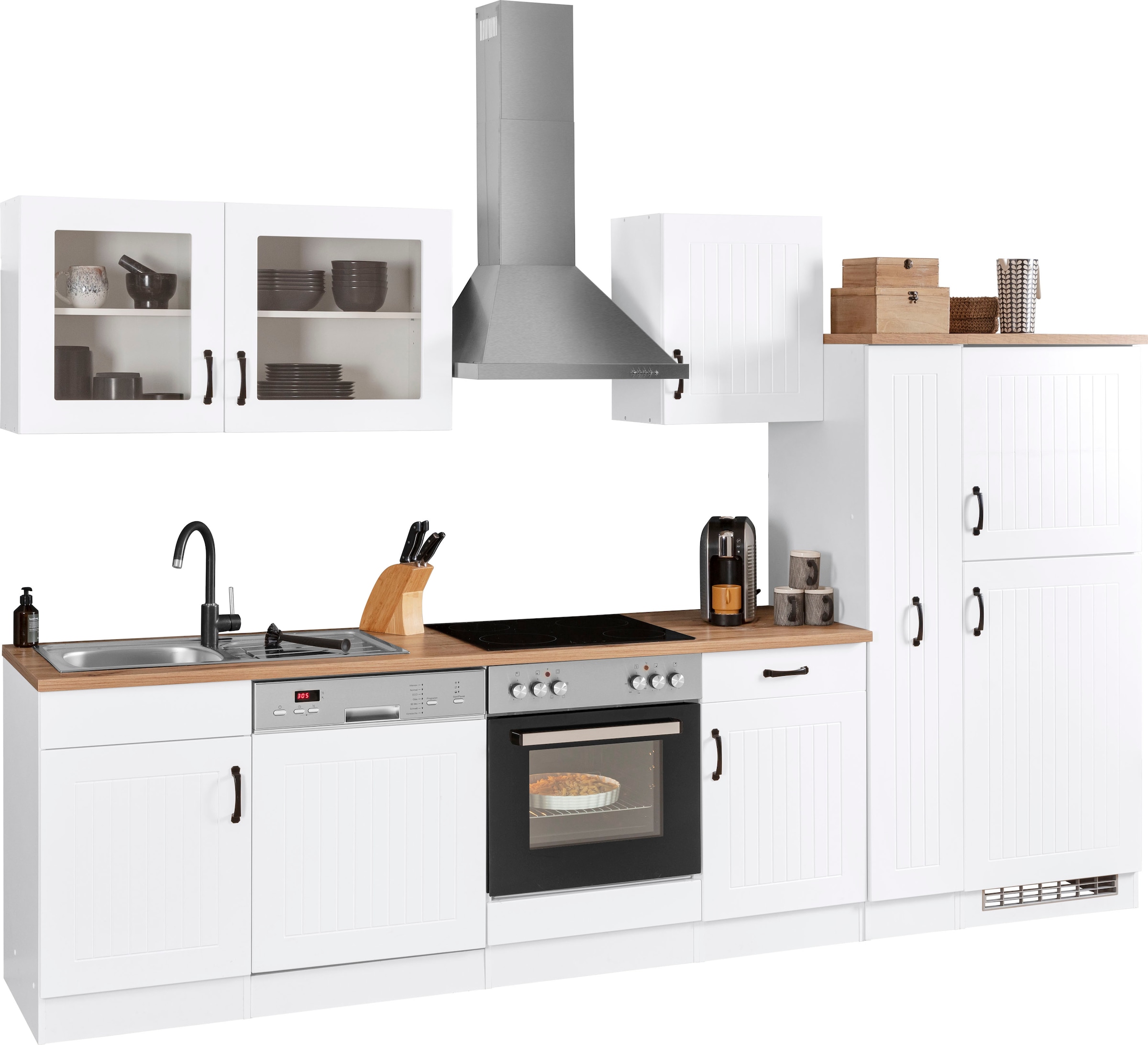 KOCHSTATION Küchenzeile »KS-Athen« ohne E-Geräte, Breite 310 cm