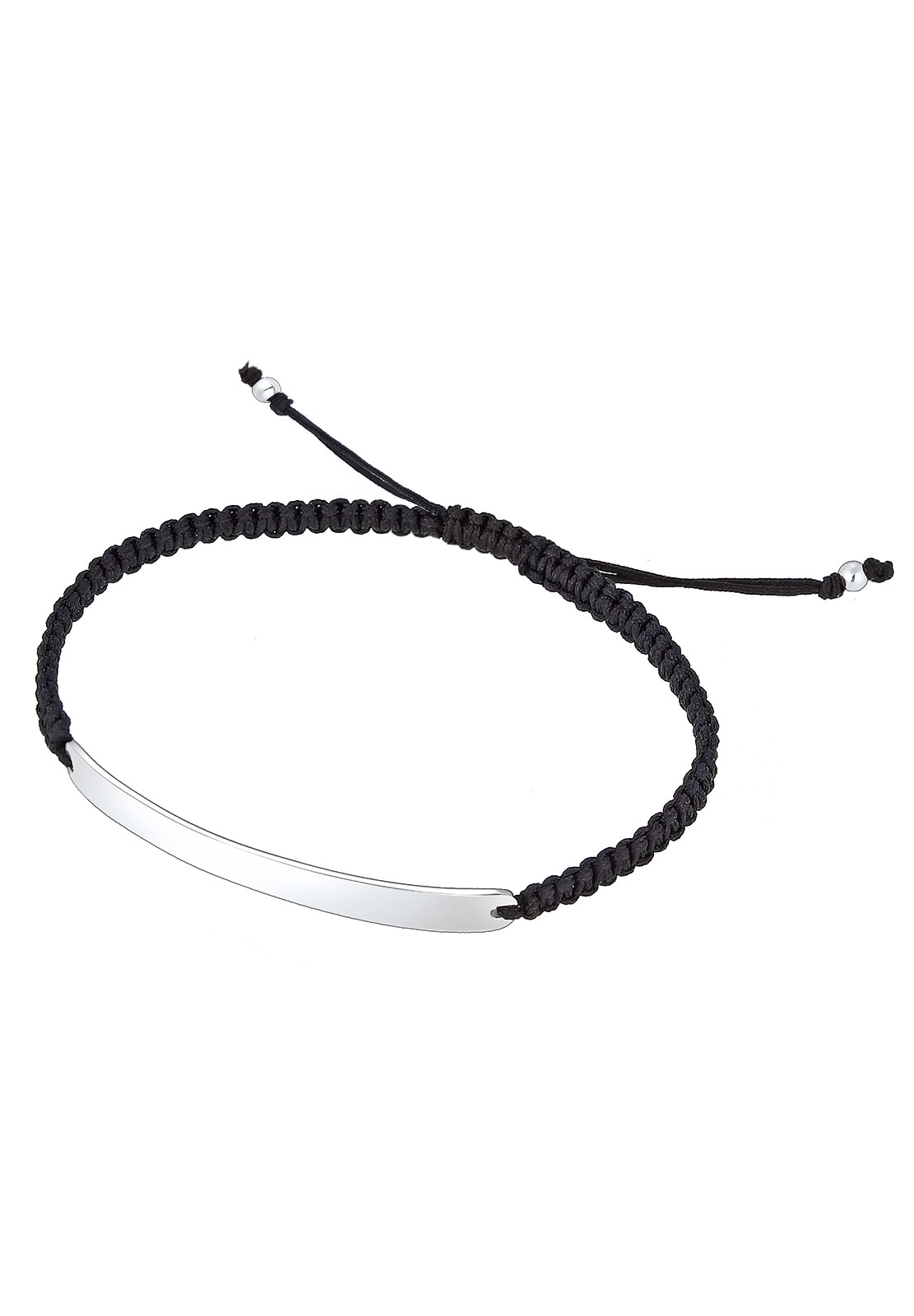 Kuzzoi Armkette »Armband Nylon Gravurplatte 925 Sterling Silber«