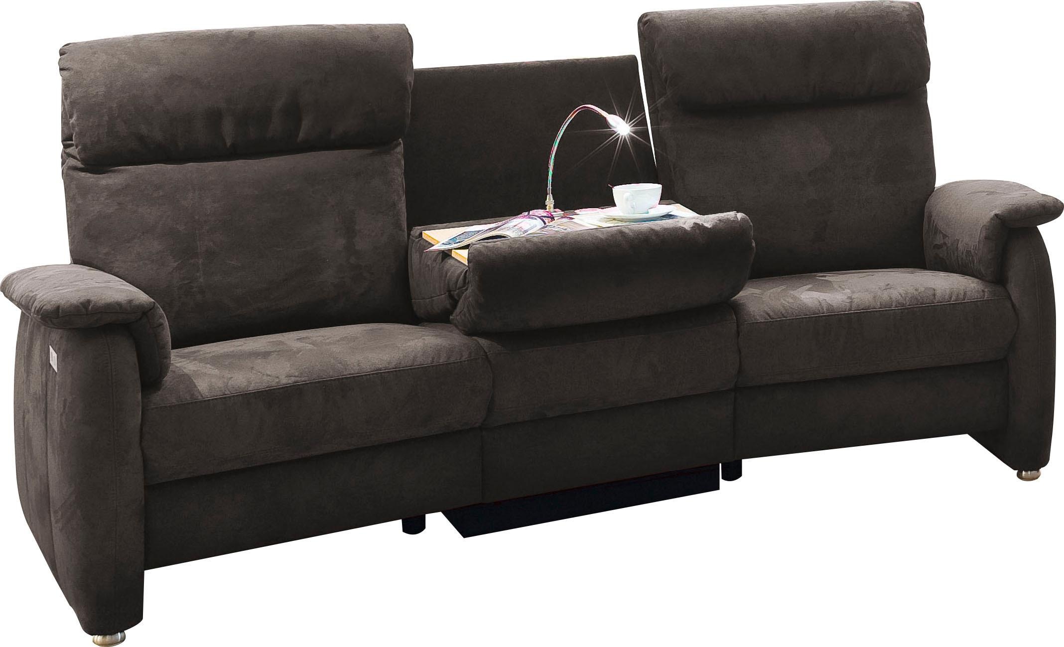 Home affaire Sofa »Turin«, mit motorischer Relaxfunktion, Tisch, Leuchte + USB-Ladestation