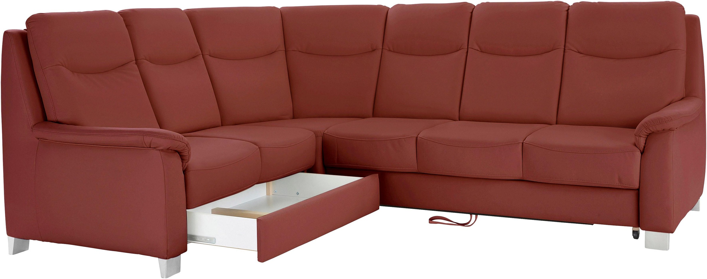sit&more Ecksofa »Boccaccio L-Form« mit Federkern und Kopfteilverstellung, wahlweise mit Bettfunktion