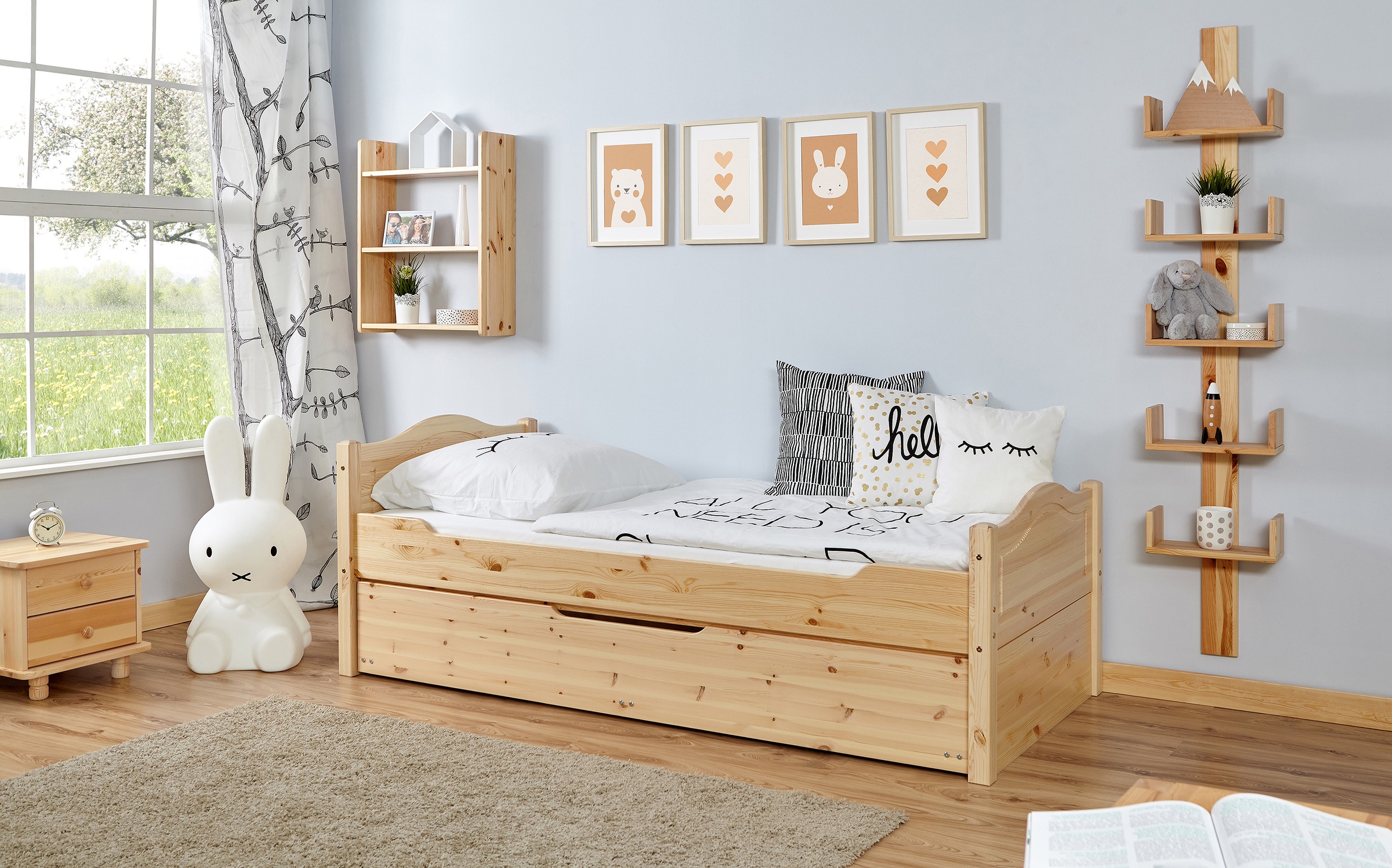 Ticaa Jugendbett »Leni«, Einzelbett, inkl. Zusatzbett und Rollrost