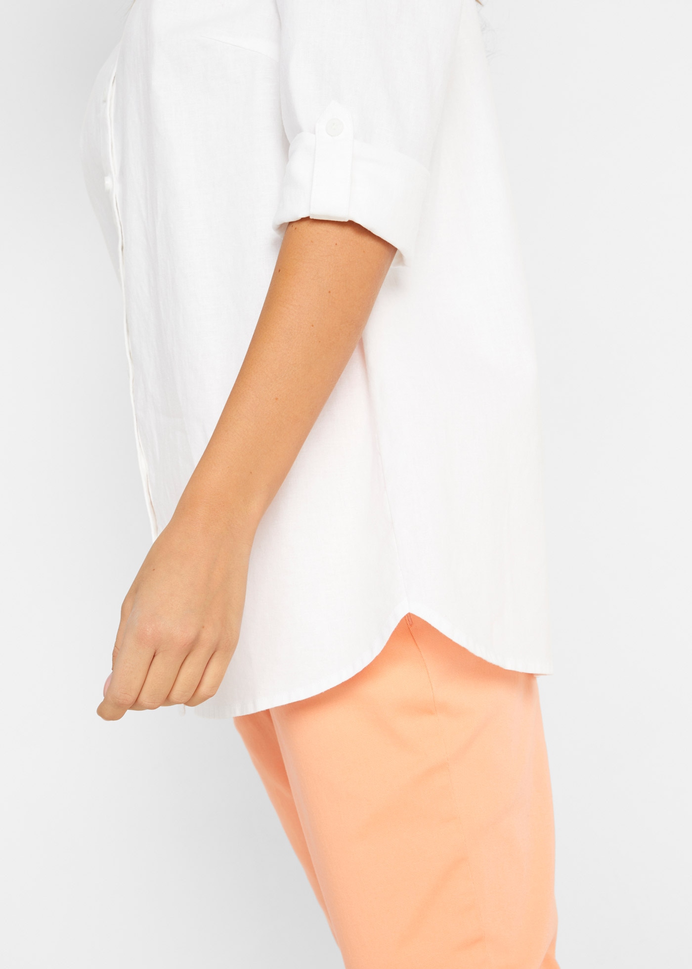 bonprix Langarmbluse »Bluse mit Leinen, 3/4 Arm« Regular Fit, für den Alltag, aus Leinen und Baumwolle