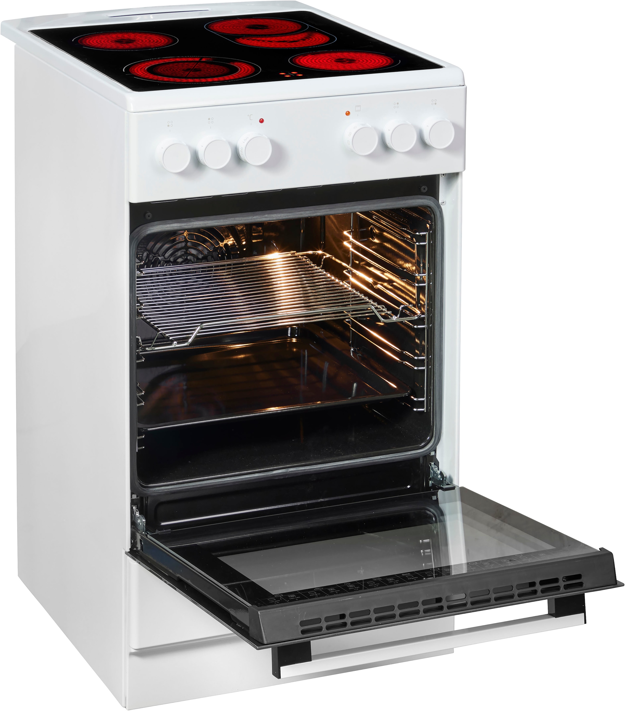 Amica Elektro-Standherd »SHC 903 021 W«, mit Teleskopauszug nachrüstbar, Steam Clean