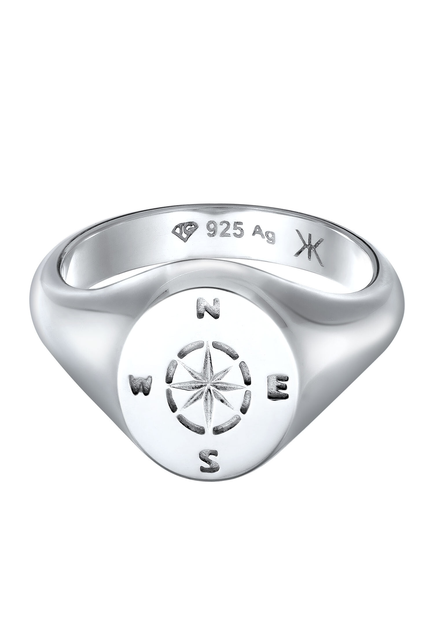 Kuzzoi Siegelring »Ring Siegelring Kompass 925 Sterling Silber«