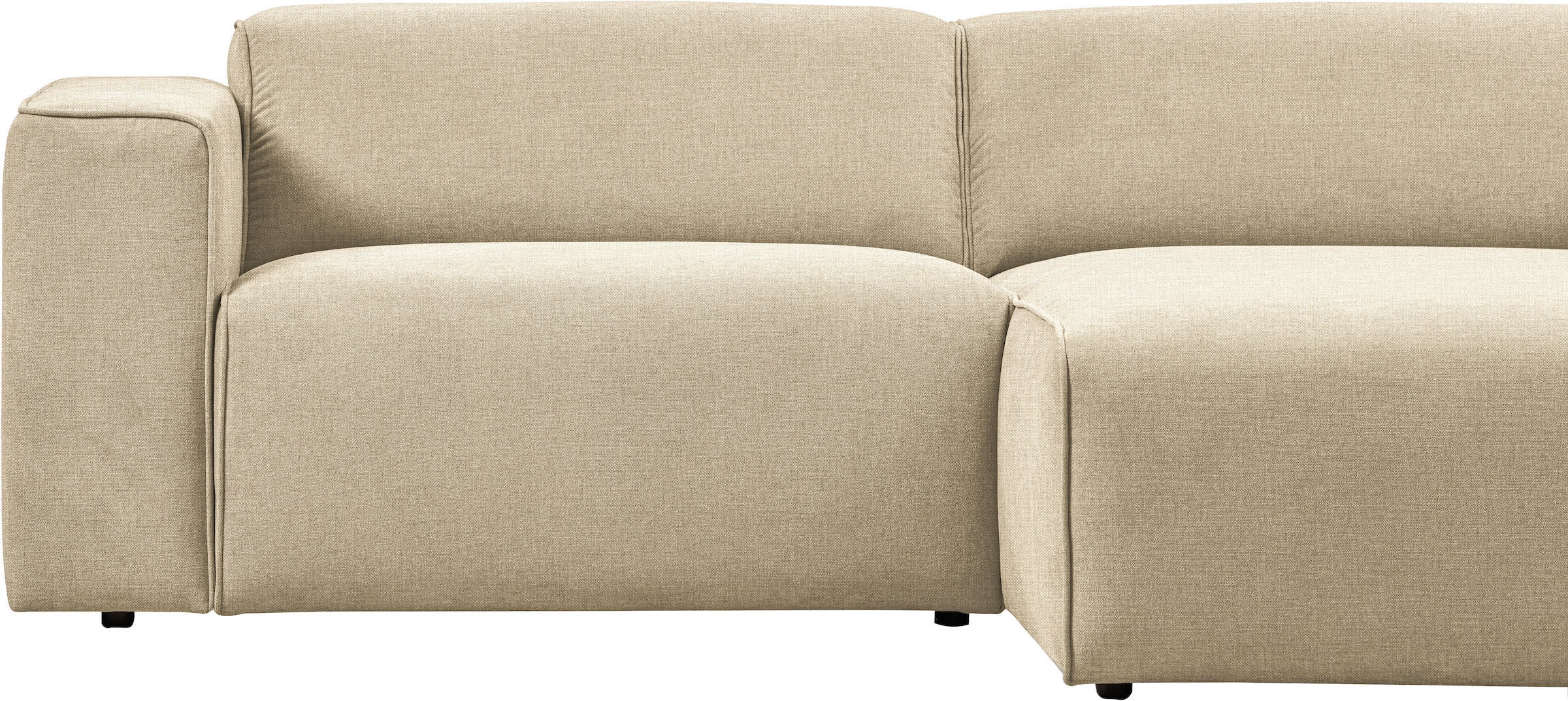 andas Ecksofa »Noord mit Kedernaht, Breite 234 cm«, Cord, Struktur, Webstoff, mit Wellenunterfederung, Massivholzrahmen