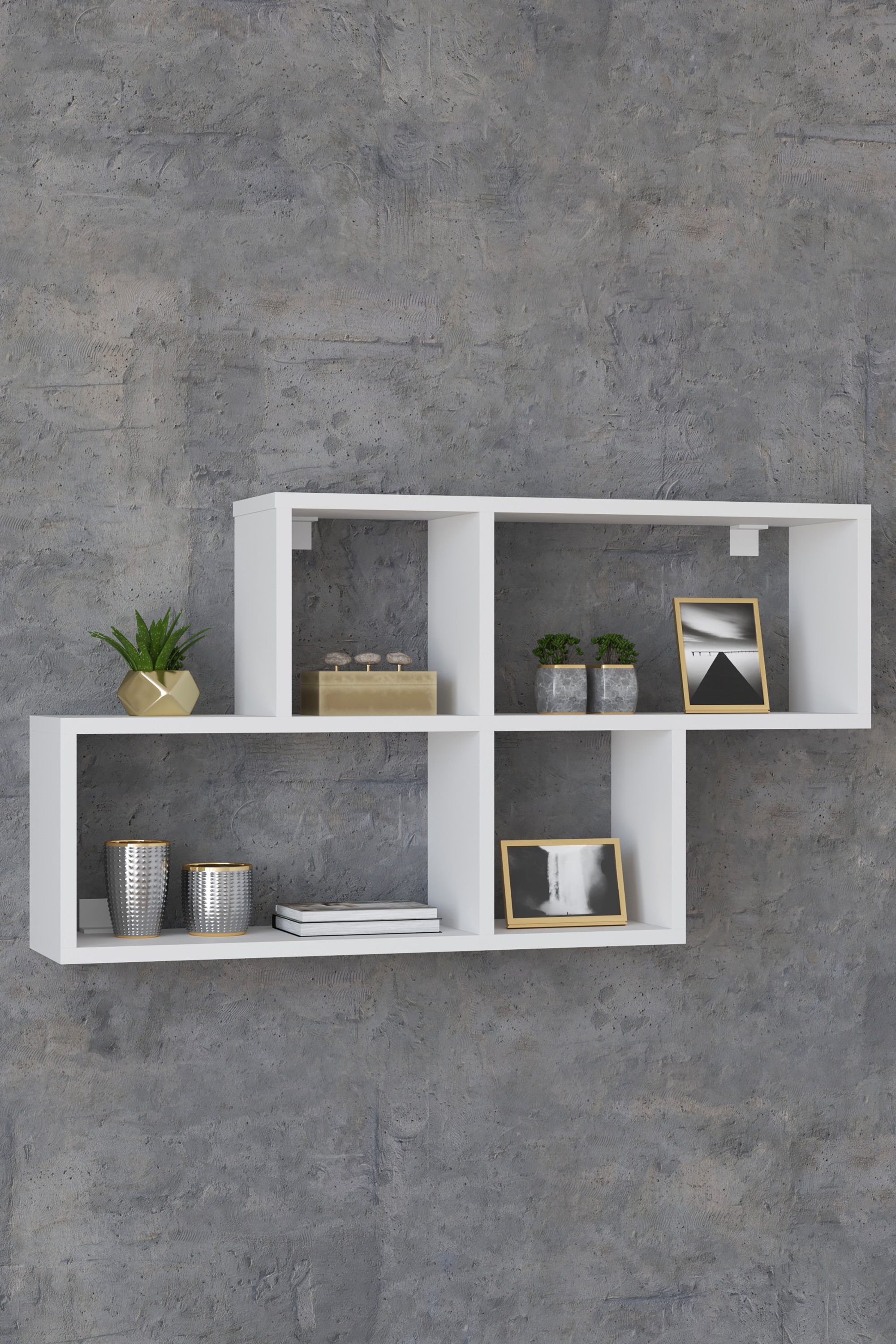 VCM Wandregal »VCM Holzregal hängend | platzsparendes Regal | Maße: H. 53 x B. 100 x T. 20 cm| Elegantes Regal hängend | Aufbewahrungsregal | Bücherregal | Wandboard - Lusas«