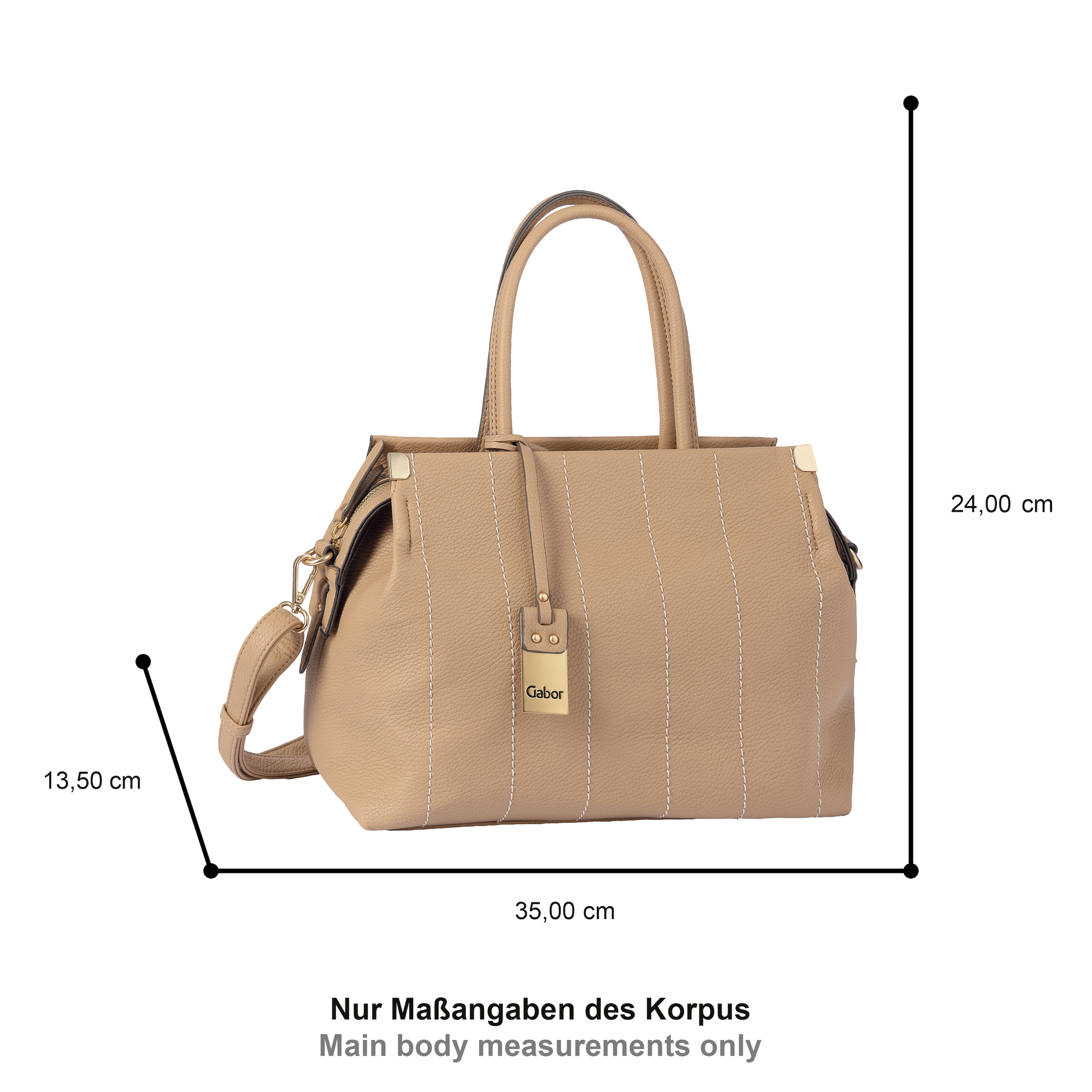 Gabor Shopper »Gela Stripe« feine Details mit dekorativen Handstichen und Logolasche