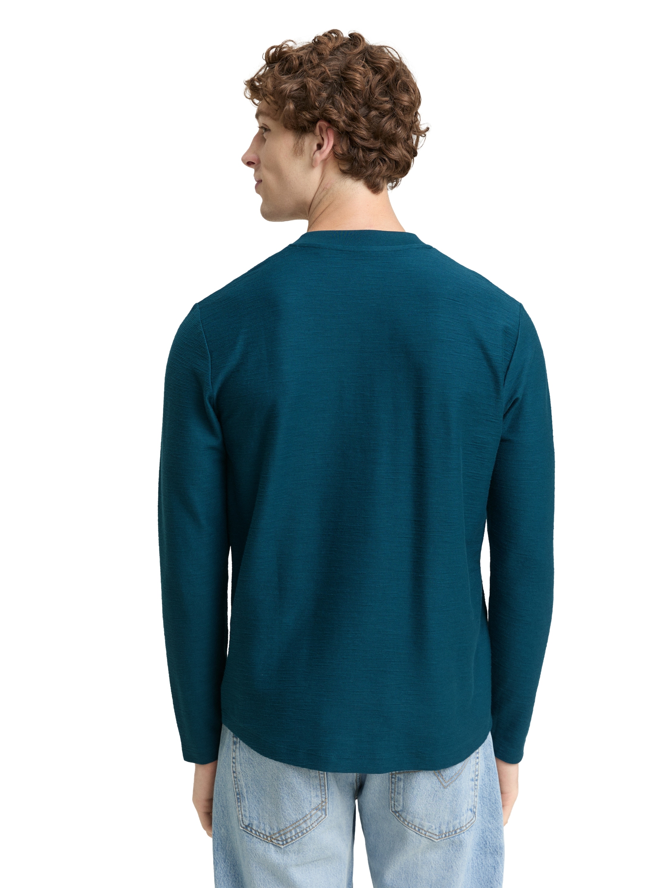 TOM TAILOR Denim Langarmshirt, mit Knopfleiste