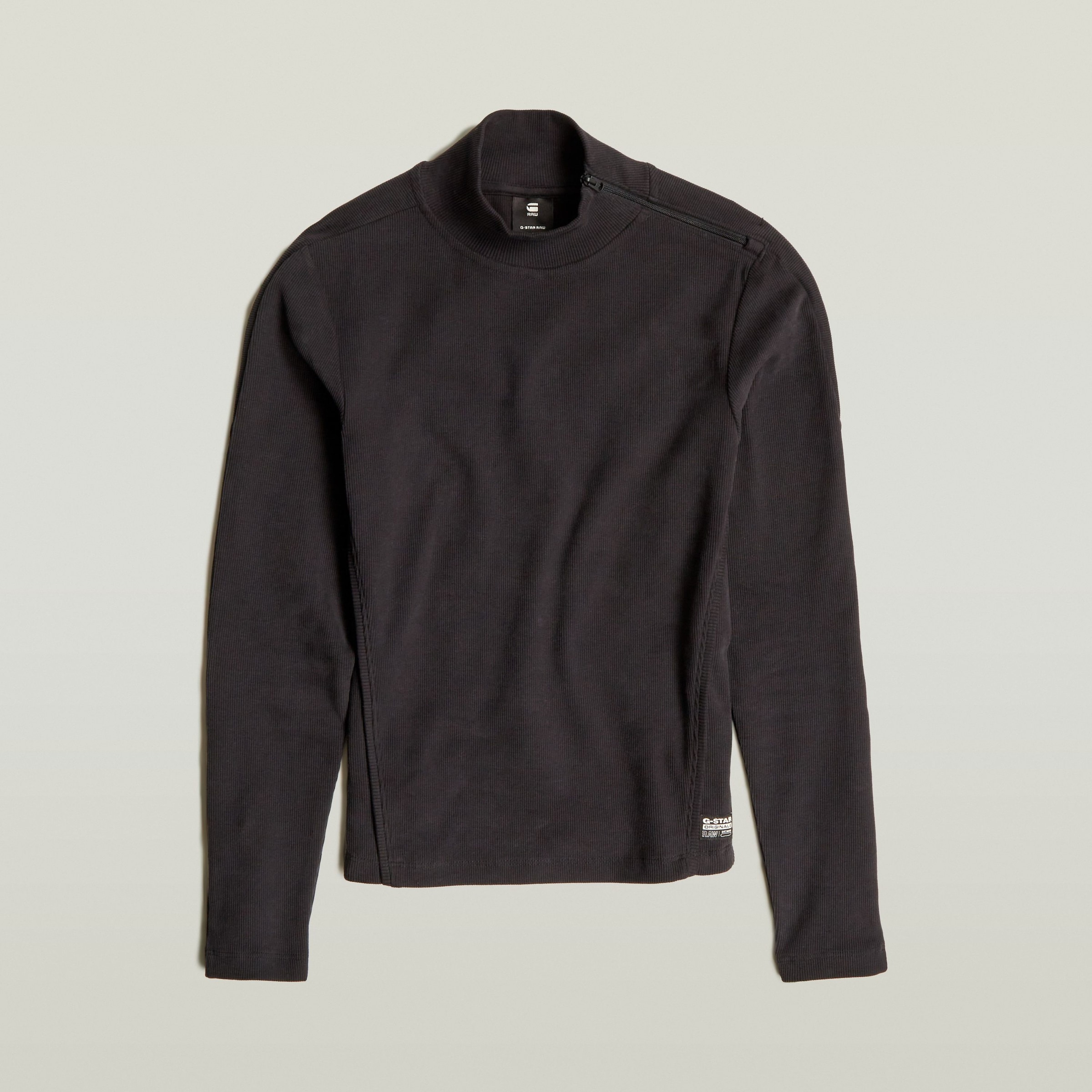 G-STAR T-Shirt »Asymmetric Zip Cropped Slim Mock«
