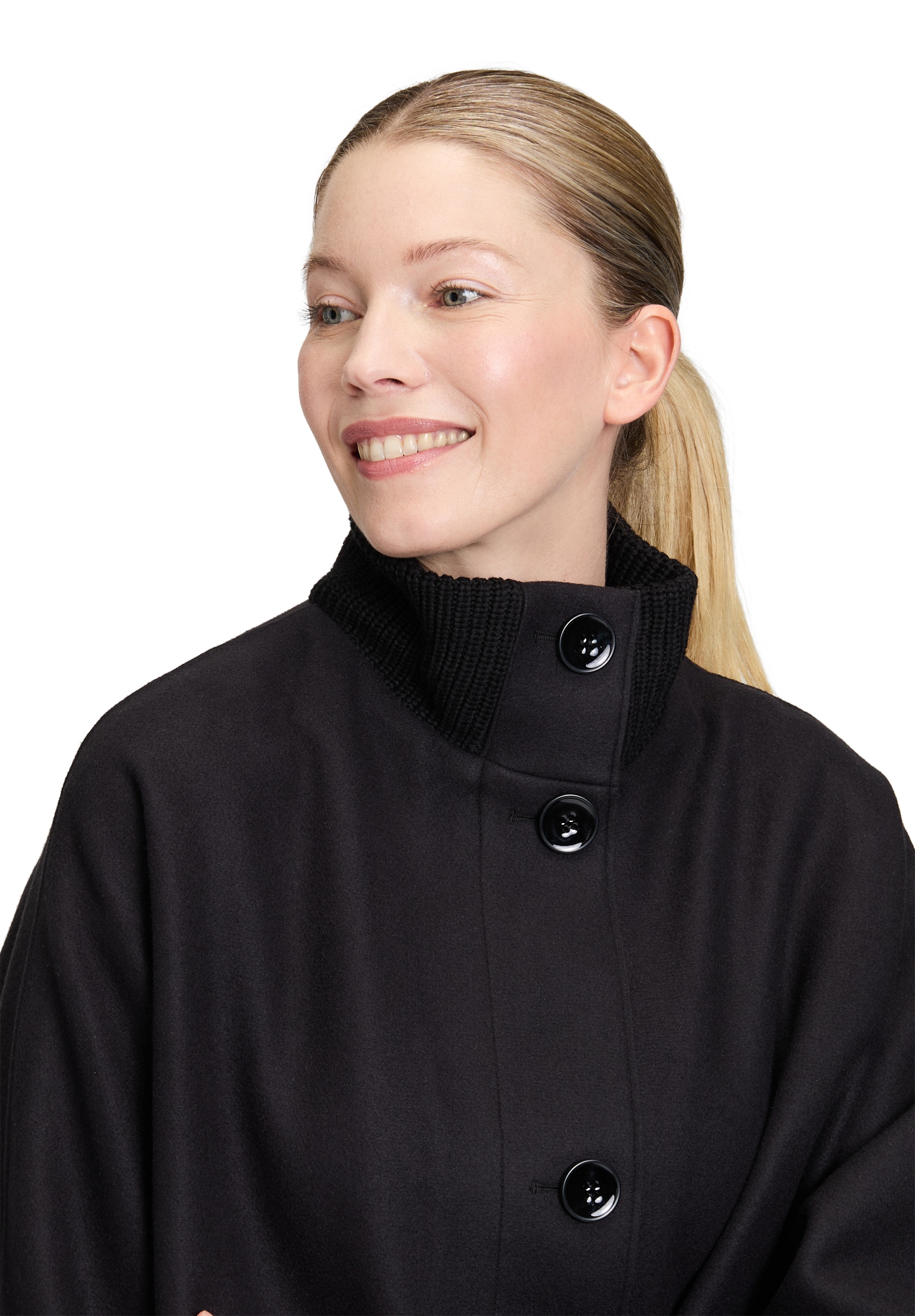 Betty Barclay Wolljacke »Wollmantel mit Strickdetails«