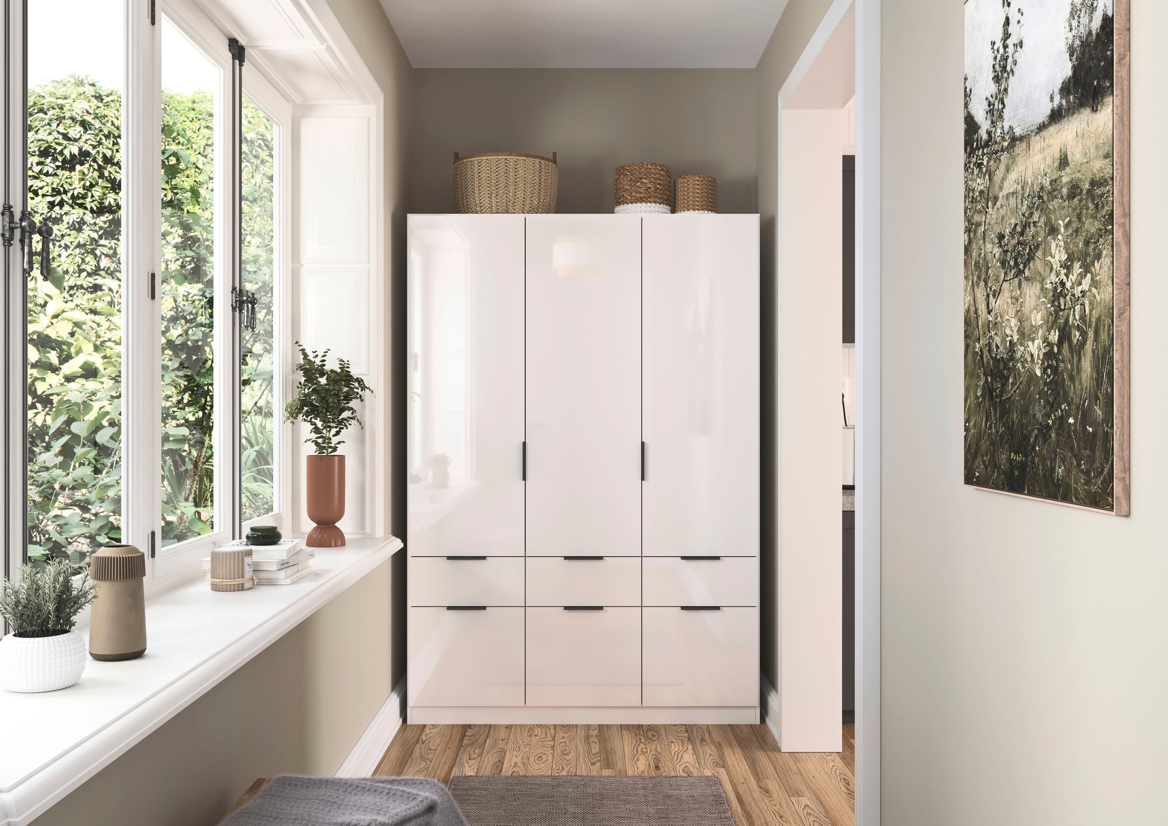 rauch Drehtürenschrank »Kleiderschrank Schrank Garderobe Schlafzimmerschrank CELLE«, in 4 Breiten und 2 Höhen, optional mit Schubkästen MADE IN GERMANY