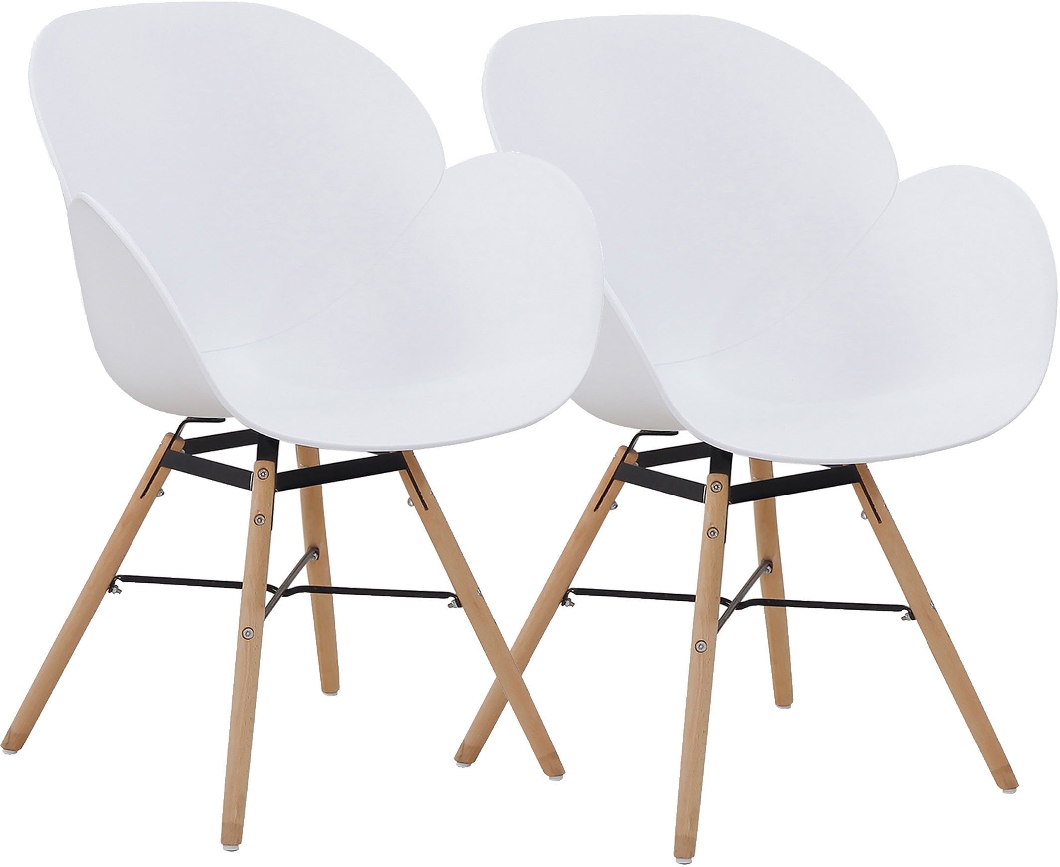 Kayoom 4-Fußstuhl »Stuhl Amalia 110 2er-Set, praktisches Set, bequemer Kunststoffstuhl« (Set) 2 Stk.pflegeleicht, abwaschbar, in einem Stück spritzgegossene Sitzfläche