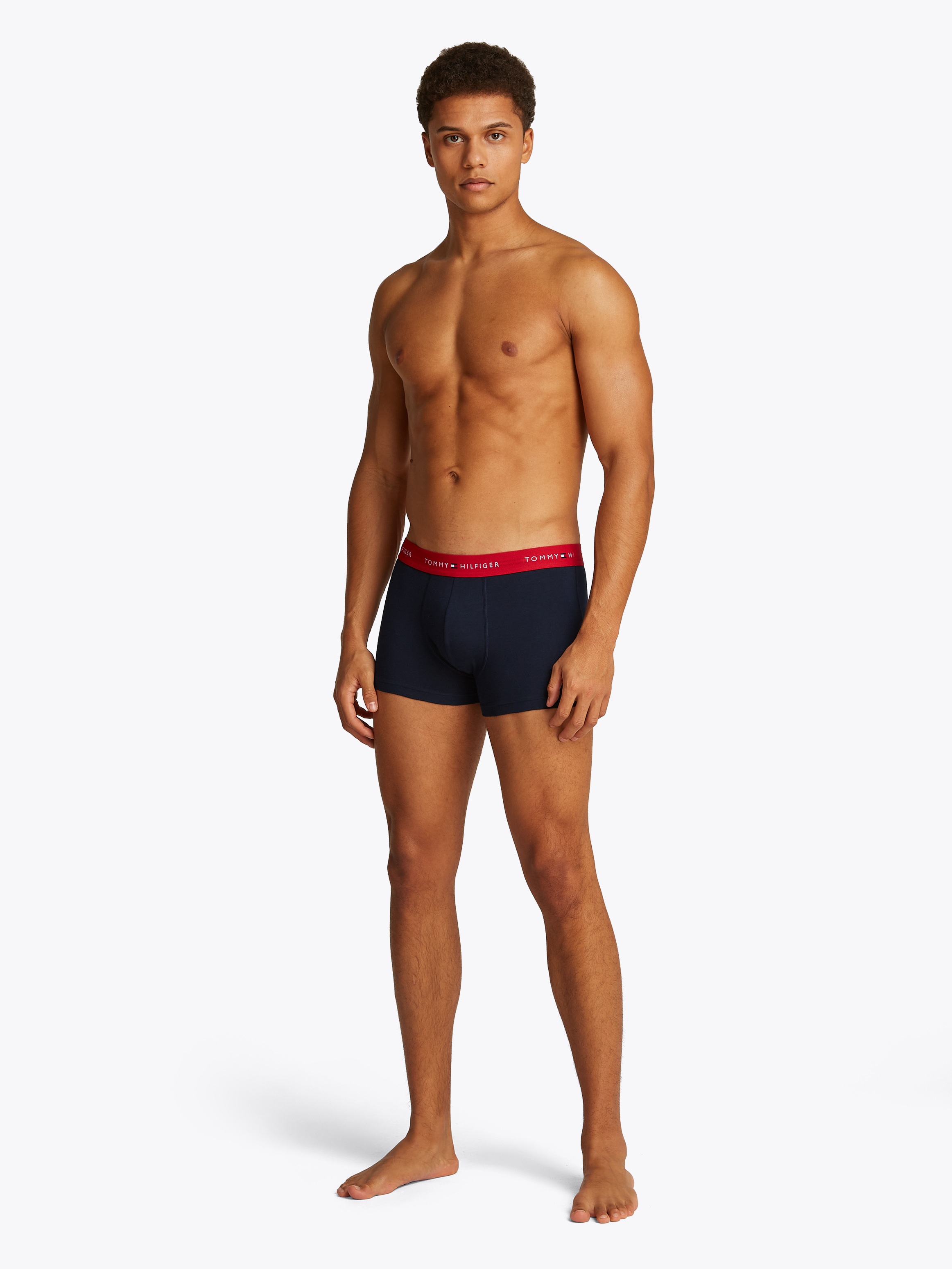 Tommy Hilfiger Underwear Trunk »3P WB TRUNK«, (Packung, 3 St., 3er-Pack), mit kontrastfarbenem Logobund