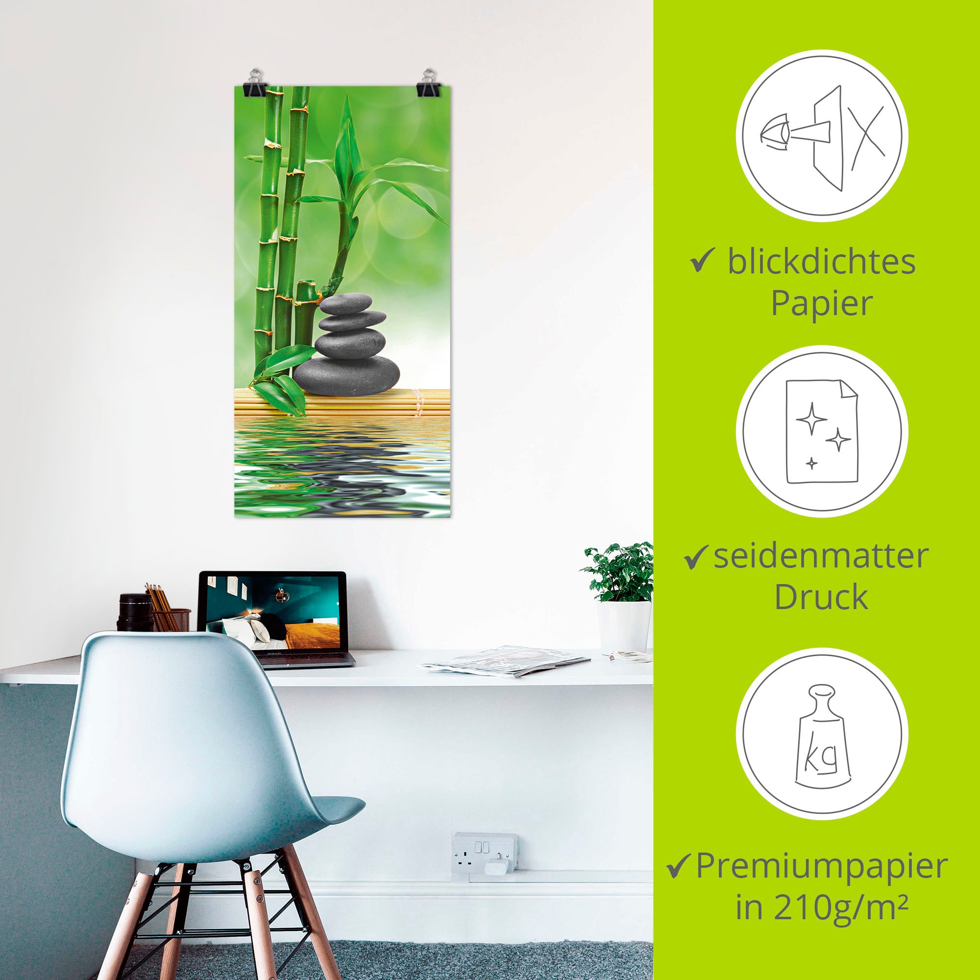 Artland Wandbild »Spa Konzept Zen Basaltsteine«, Zen, (1 St.), als Leinwandbild, Poster, Wandaufkleber in verschied. Größen