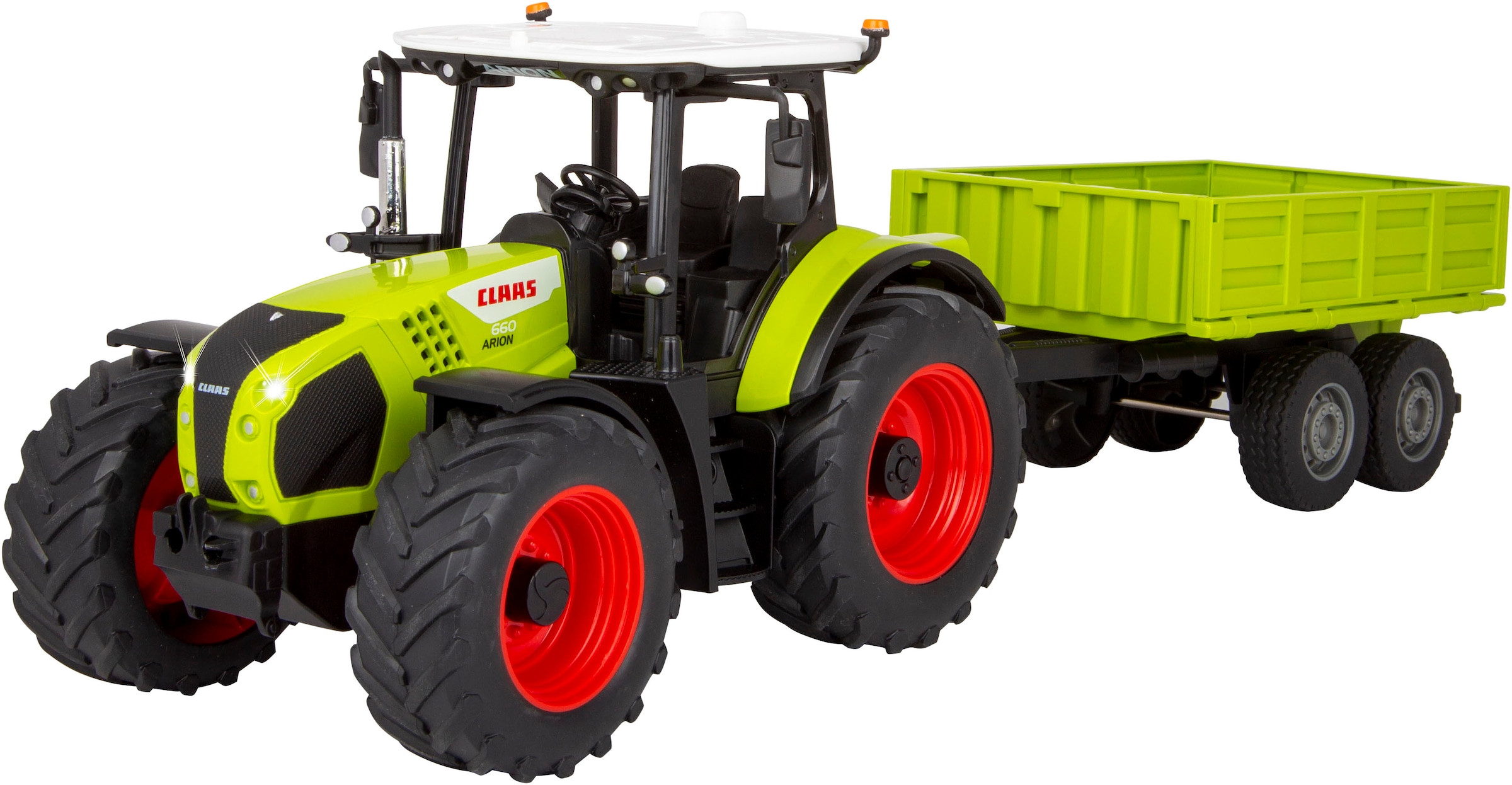 Jamara RC-Traktor »Claas Arion 660 mit Kippanhänger 1:24 2,4GHz«, mit LED Licht