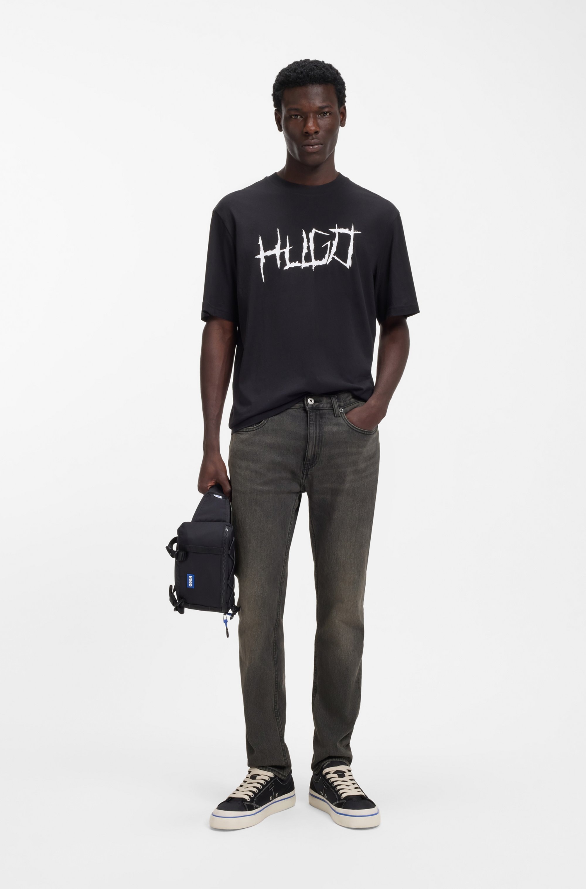 HUGO Blue Slim-fit-Jeans »Ash« mit Stone-washed-Finish