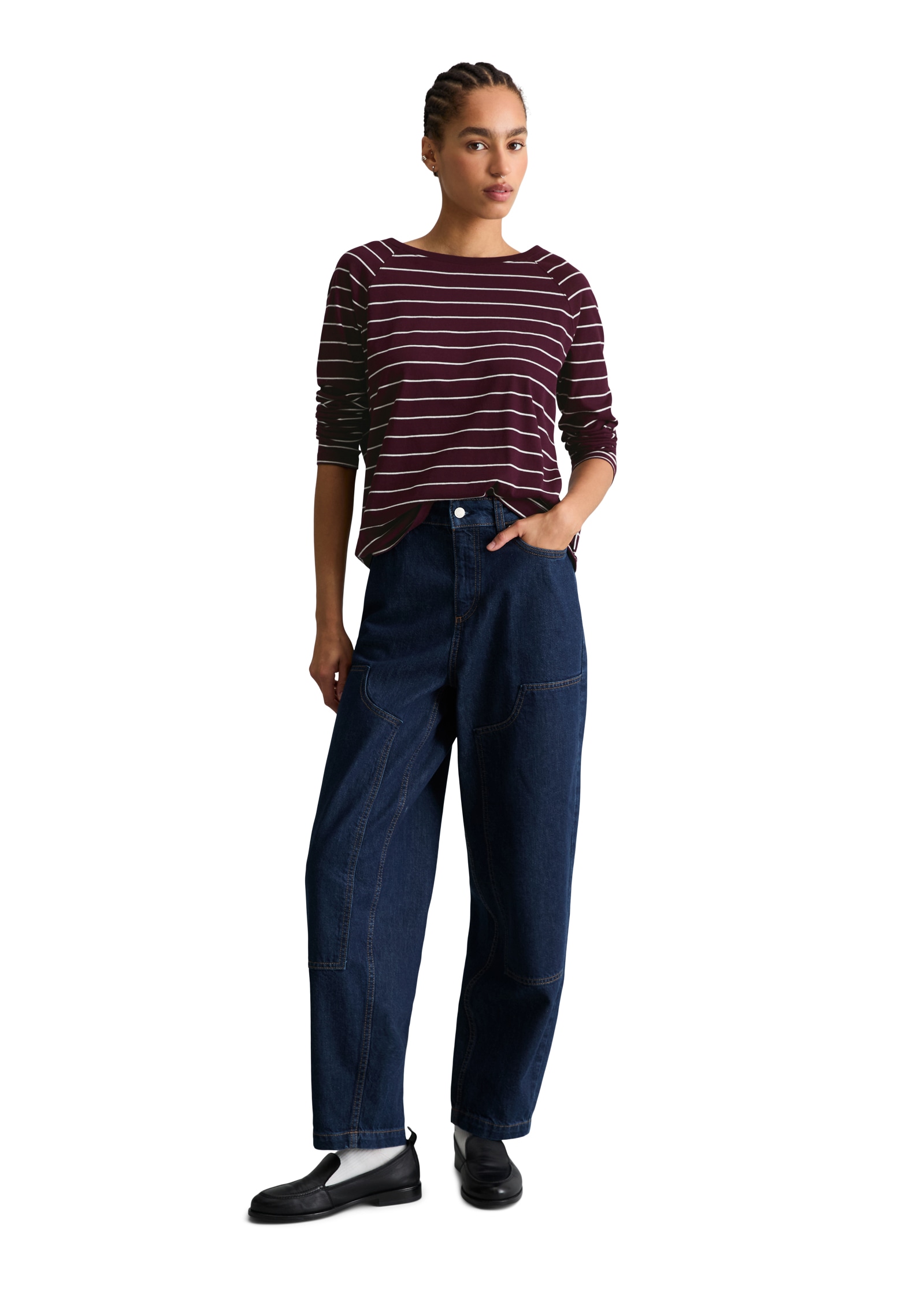 Marc O'Polo DENIM Longsleeve Gestreift, relaxed aus Loose Knit Jersey