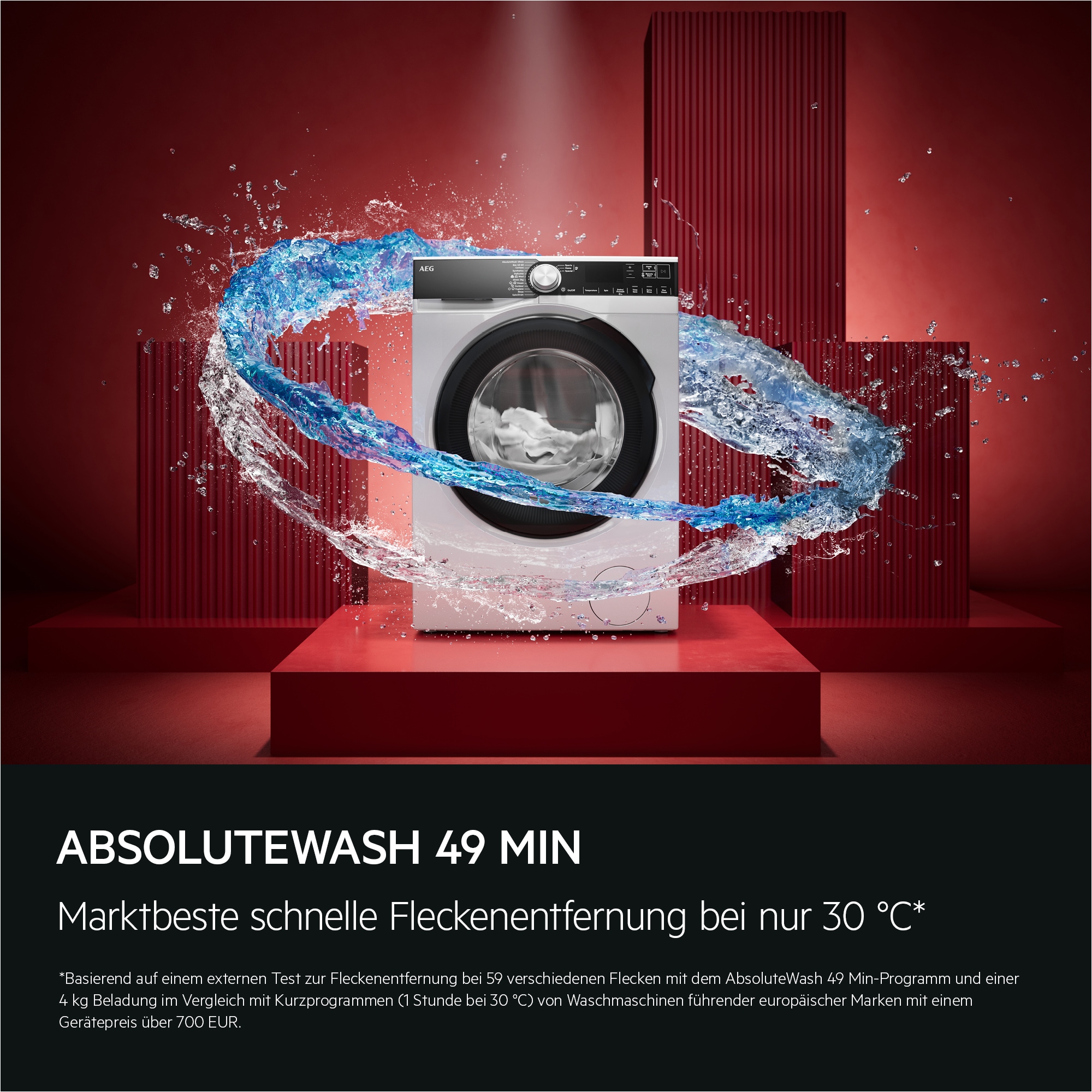 AEG Waschmaschine 9000 »LR9WW80400« 10 kg 1400 U/min SoftWater: Schützt Farbe und  Form durch enthärtetes Wasser bei 30°C