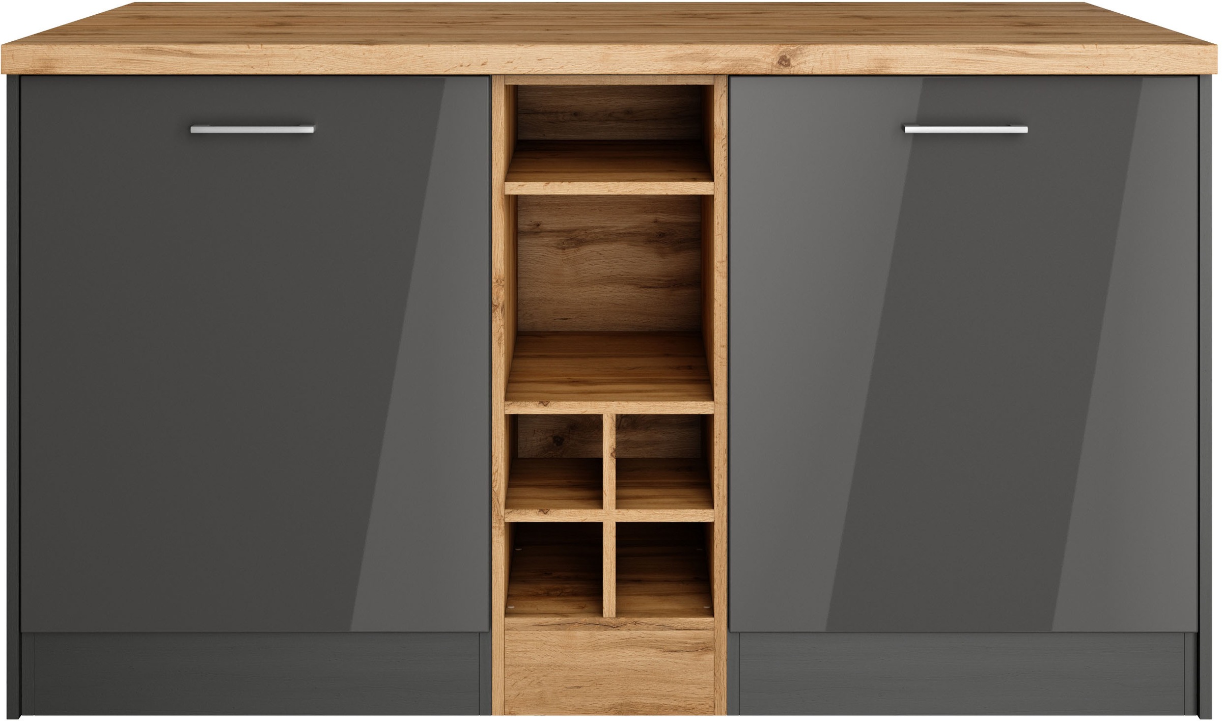 KOCHSTATION Kücheninsel »KS-Milan«, Stellmaß 153/100 cm, viel Stauraum, Lebensmittelpunkt: Küche
