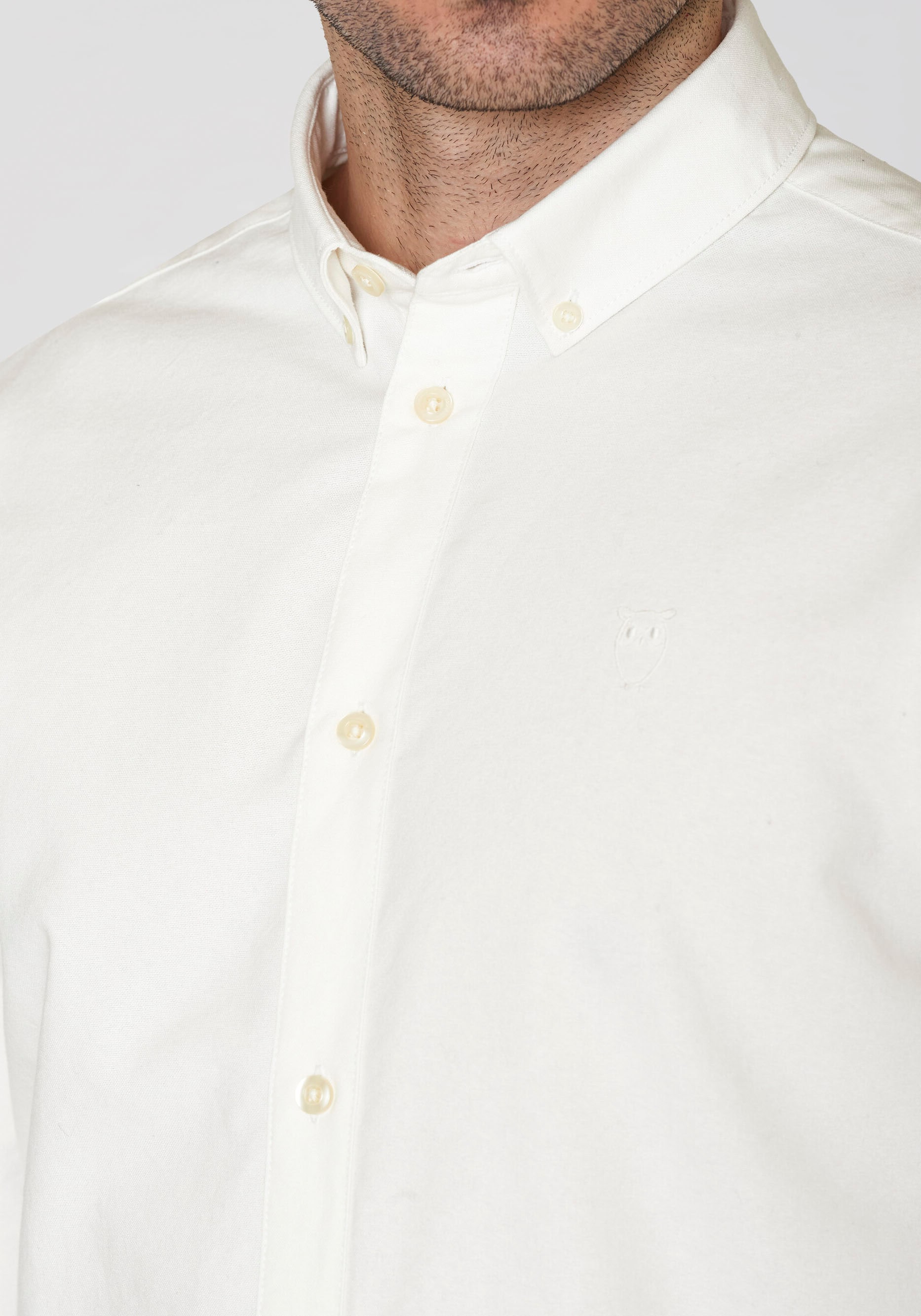 KnowledgeCotton Apparel Langarmhemd »HARALD«, mit Button-Down-Kragen