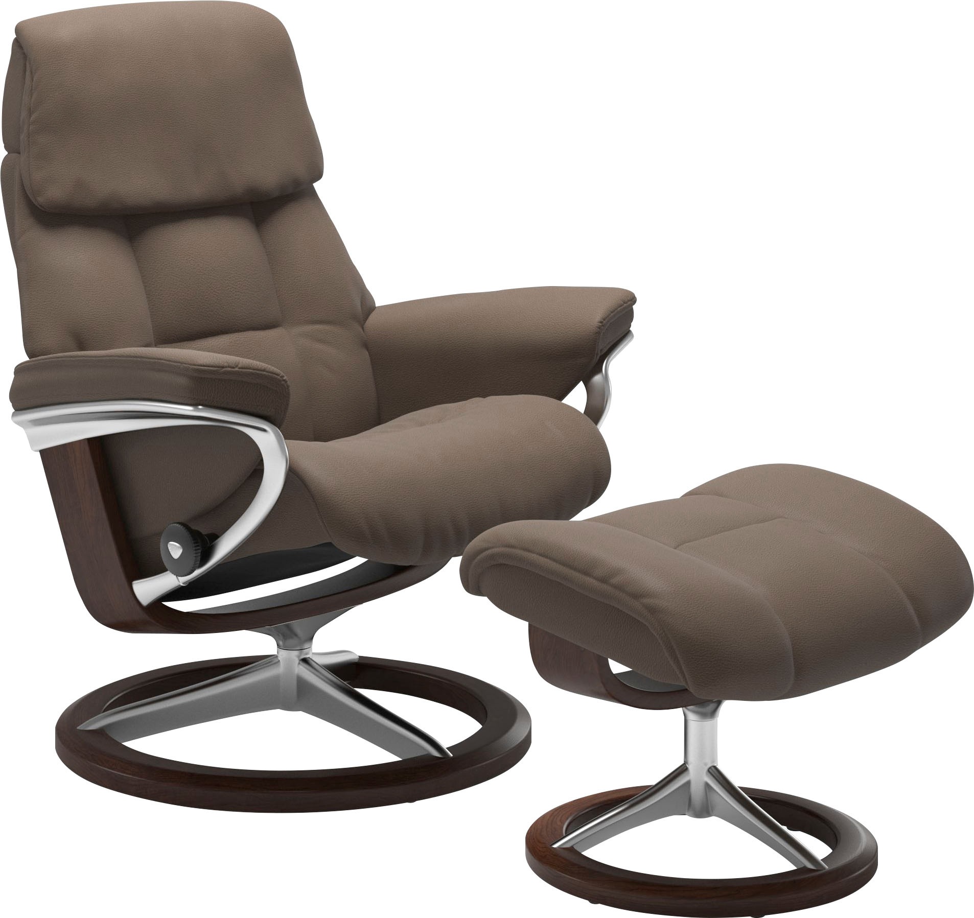 Stressless® Relaxsessel »Ruby« Set, Relaxsessel mit Hocker,  mit Signature Base, Größe L, Gestell Eiche, Wenge, Braun & Schwarz