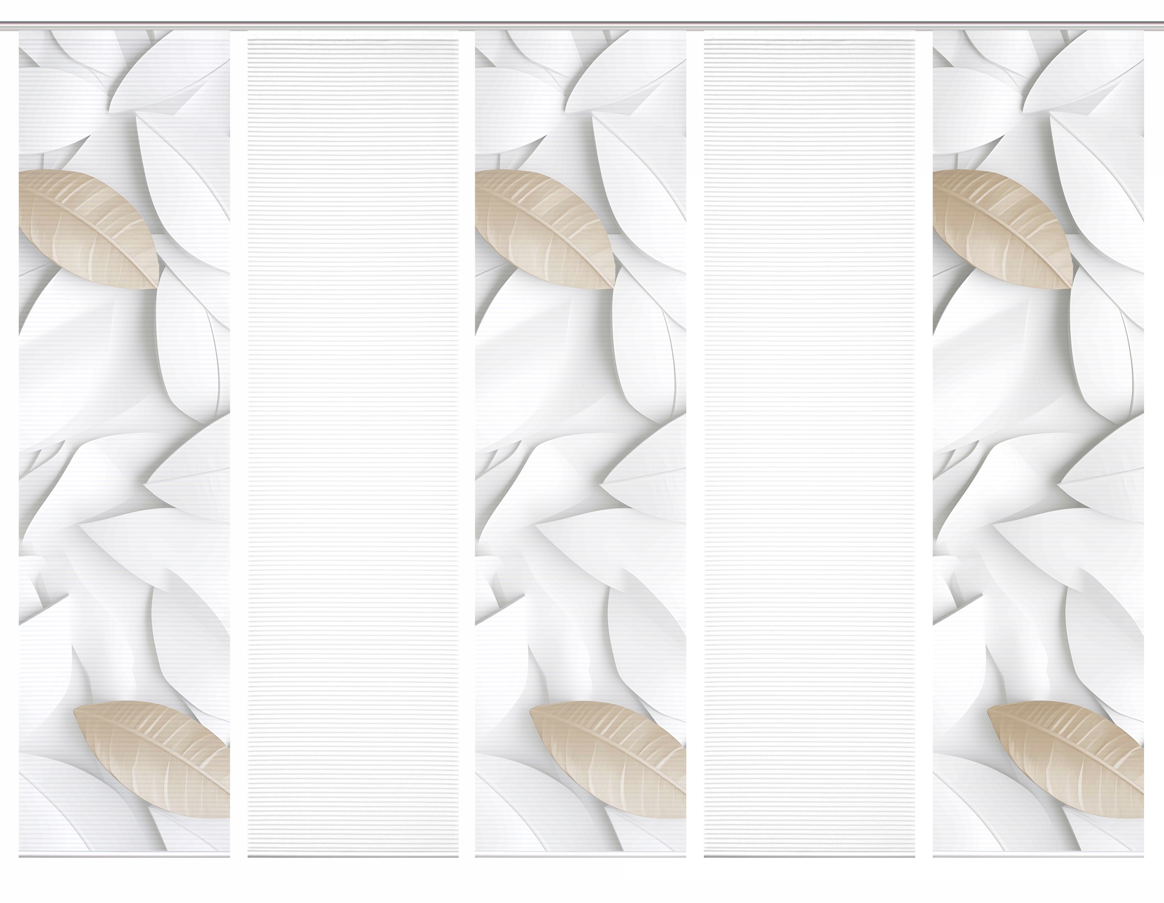 HOME in green Schiebegardine »LISON« Paneelwagen 5 Stk. tlg. SET DIGITALDRUCK,BAMBUSOPTIK RECYCELT