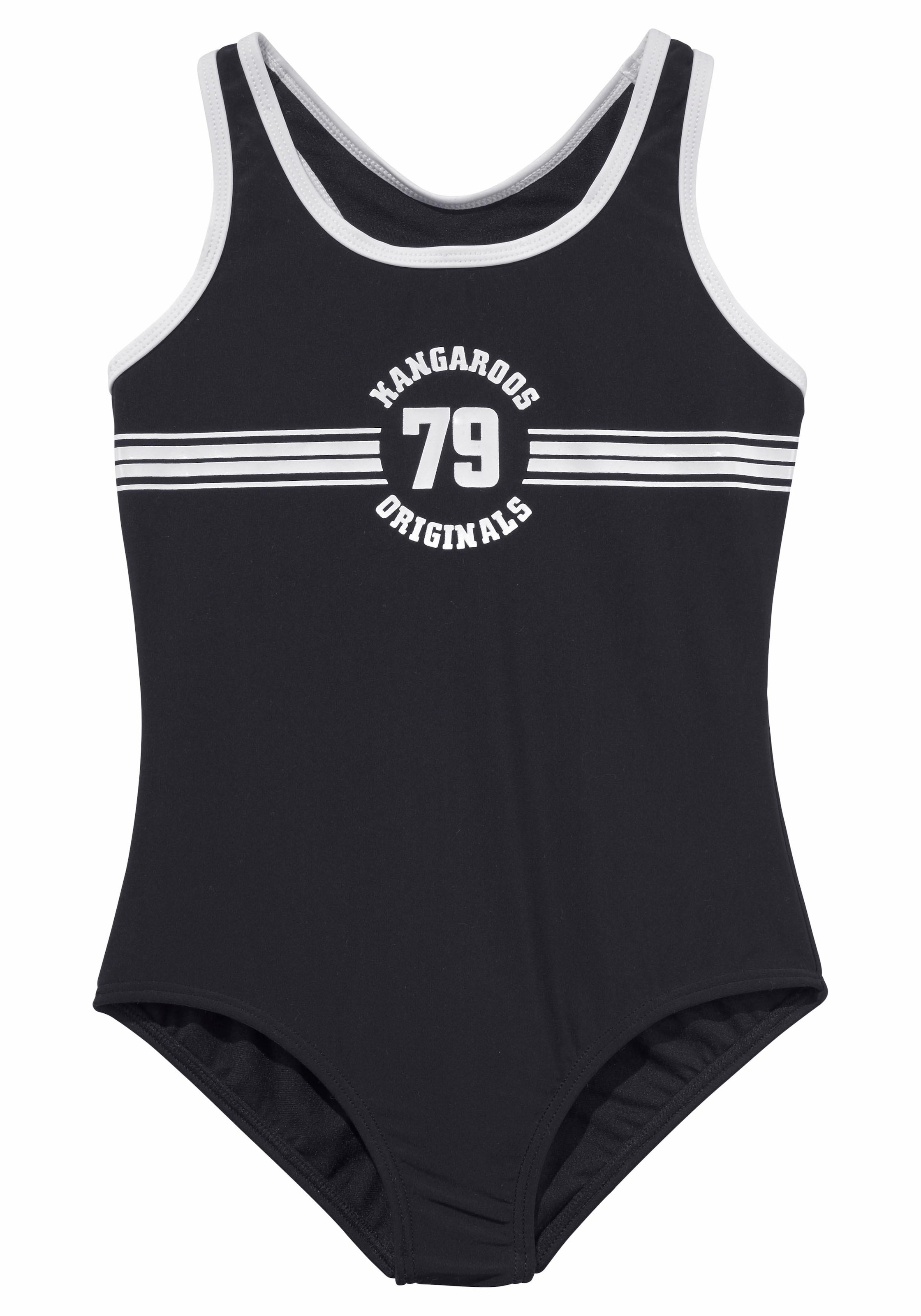 KangaROOS Badeanzug »Sporty«, mit sportlichem Frontdruck online bei OTTO | Bustier-Bikinis