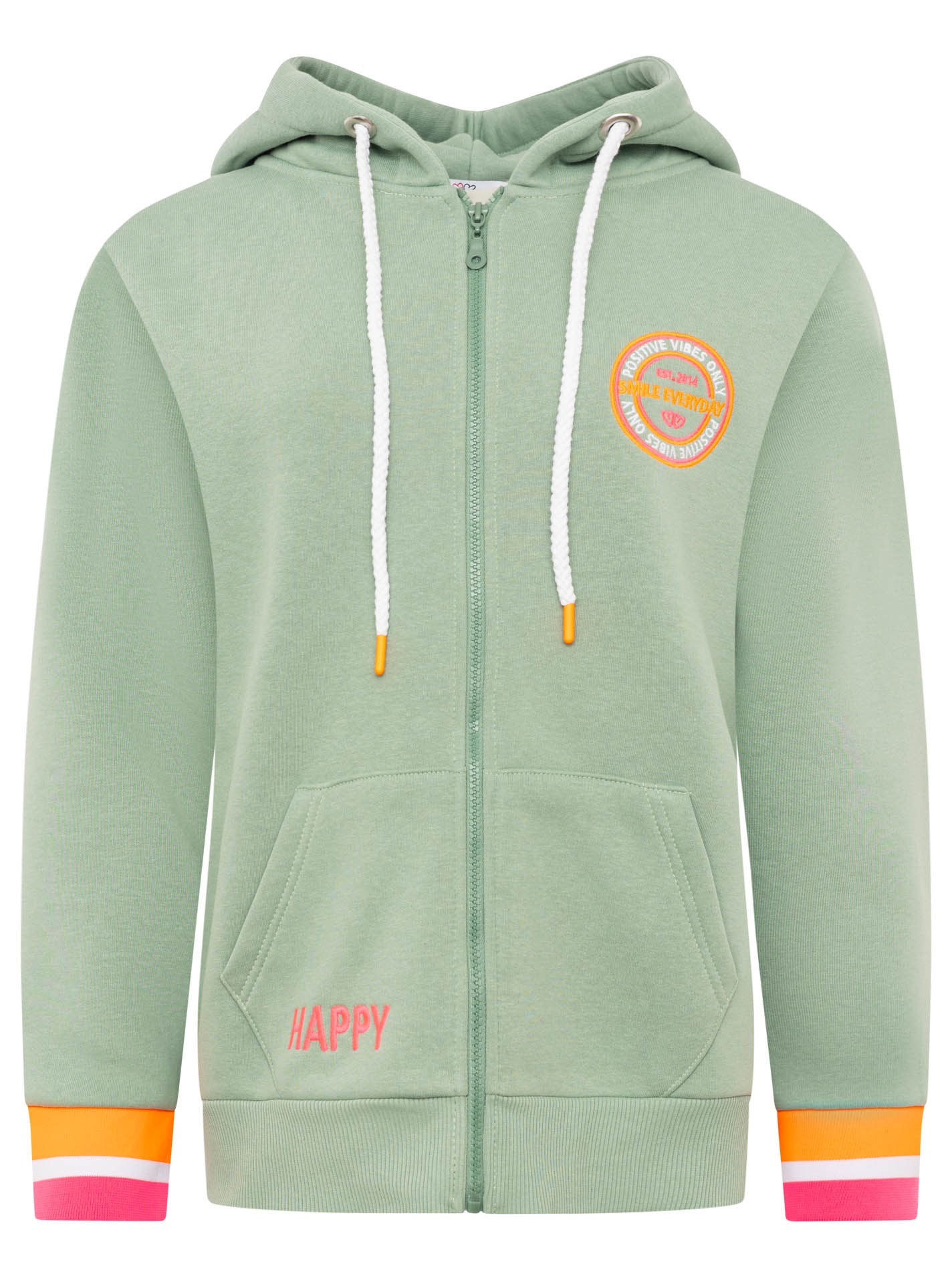 Zwillingsherz Kapuzensweatjacke »"Smile Everyday ZH"« Kapuze, Taschen,  Langarm, Stickerei, Reißverschluss