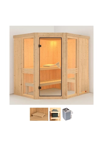 Karibu Sauna »Aline 1«, (Set), 9-kW-Ofen mit integrierter Steuerung kaufen