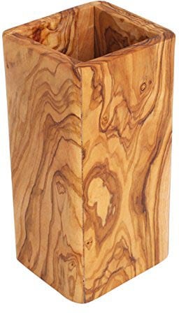 Olivenholz-Erleben Kochbesteckhalter »Utensilienbecher ECKIG aus edlem Olivenholz« Massives Olivenholz, einzigartige Maserung, jedes Stück ein...