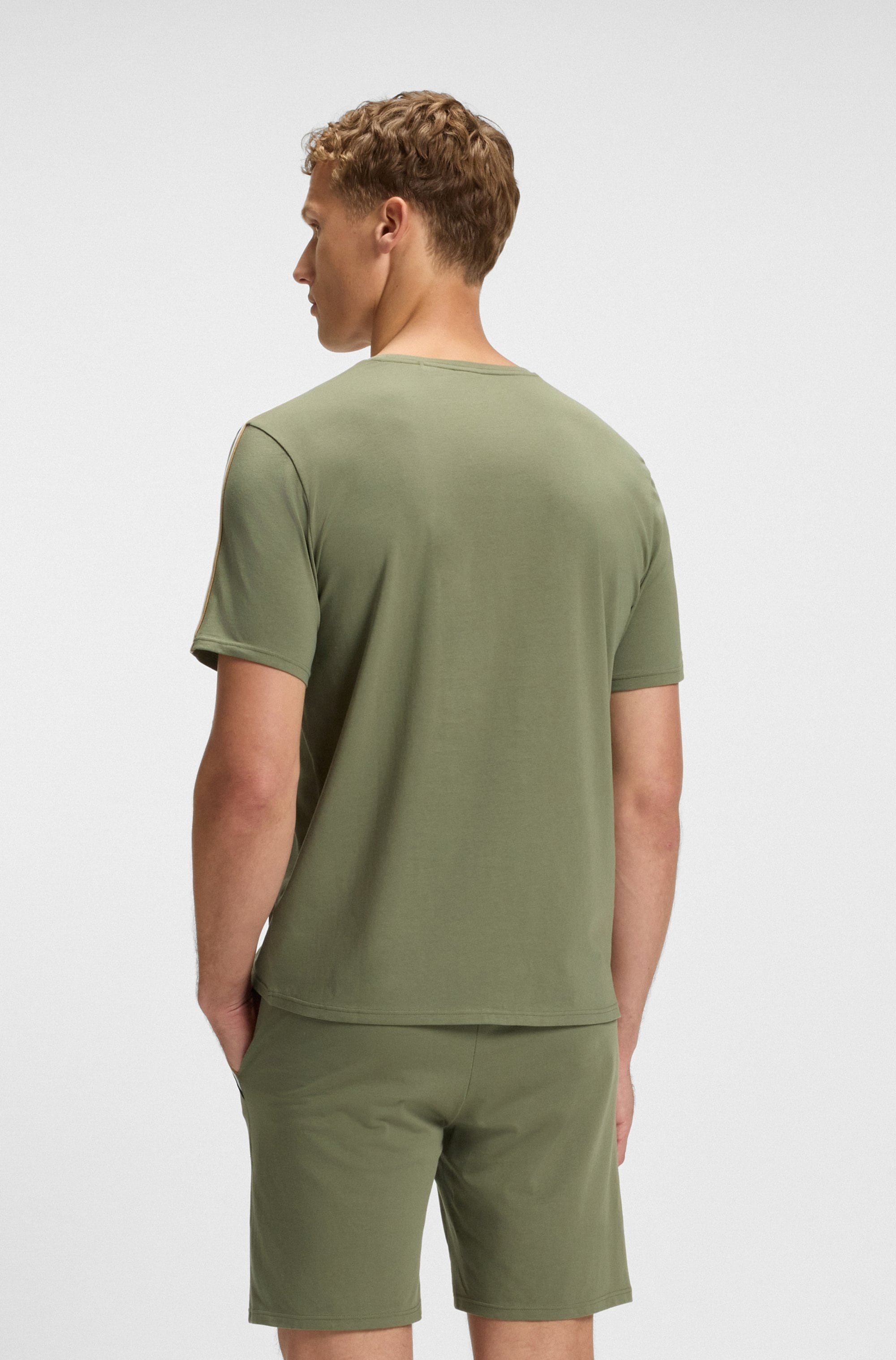 BOSS T-Shirt »Unique«, aus elastischer Baumwolle mit Tape-Details, regular fit