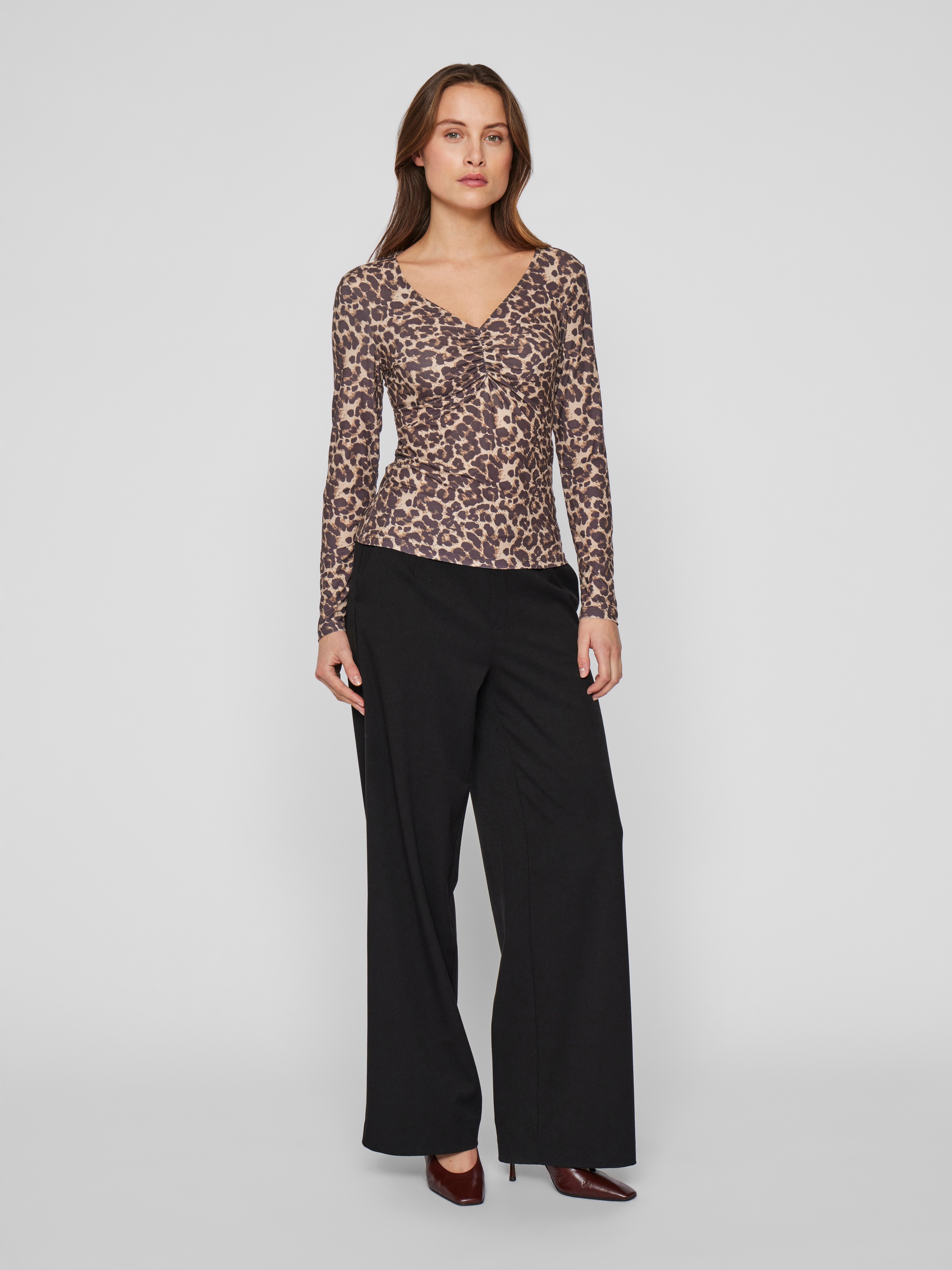 Vila V-Shirt »VILEOA V-NECK L/S TOP - NOOS«