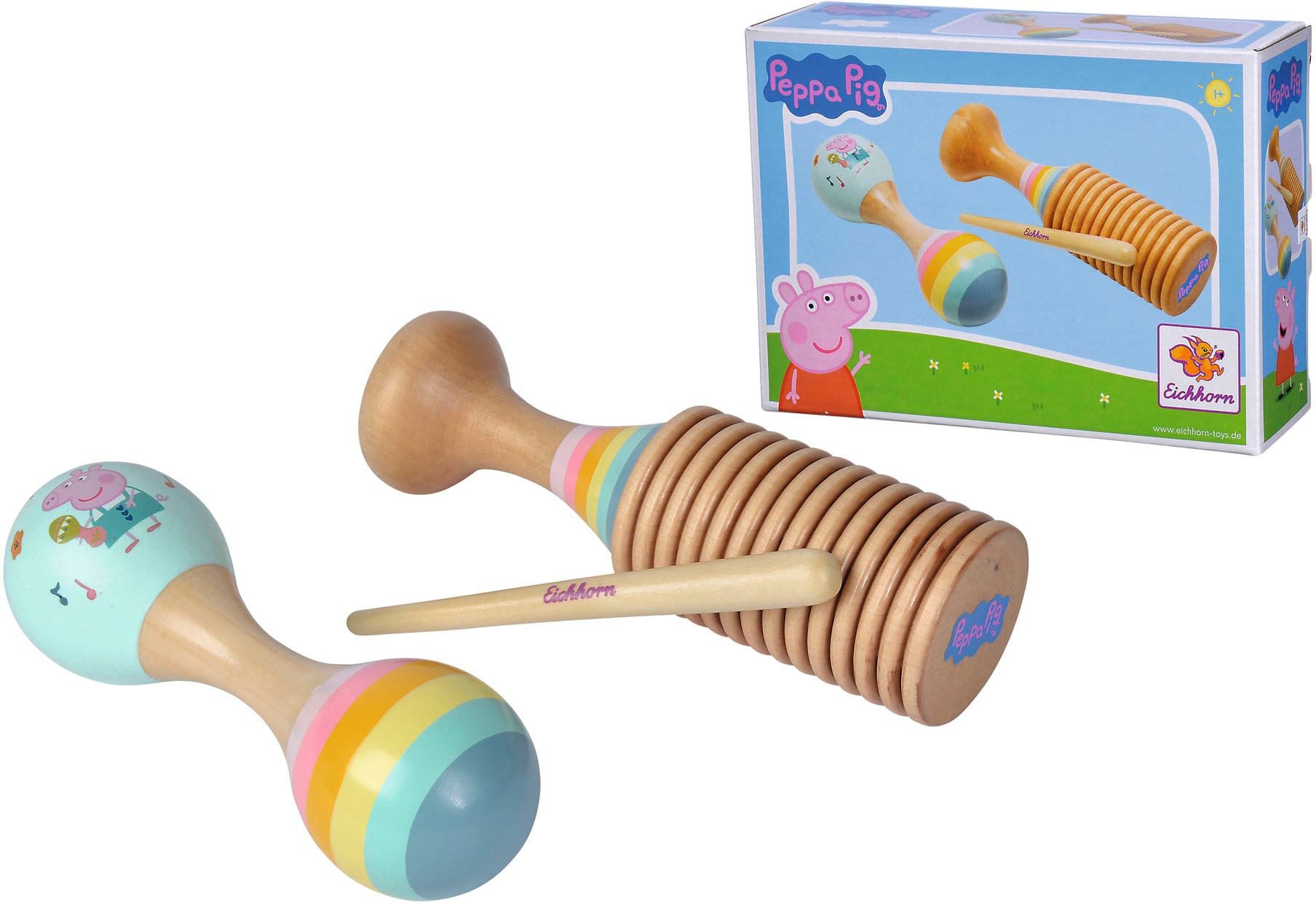 Eichhorn Spielzeug-Musikinstrument »Peppa Pig Maraca und Ratsche Set«