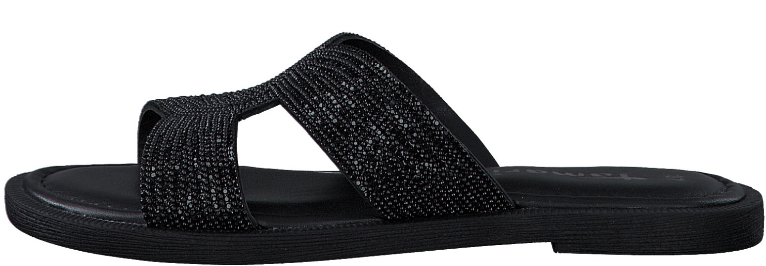 Tamaris Pantolette, Blockabsatz, Festtagsschuh, Sommerschuh in funkelnder Optik