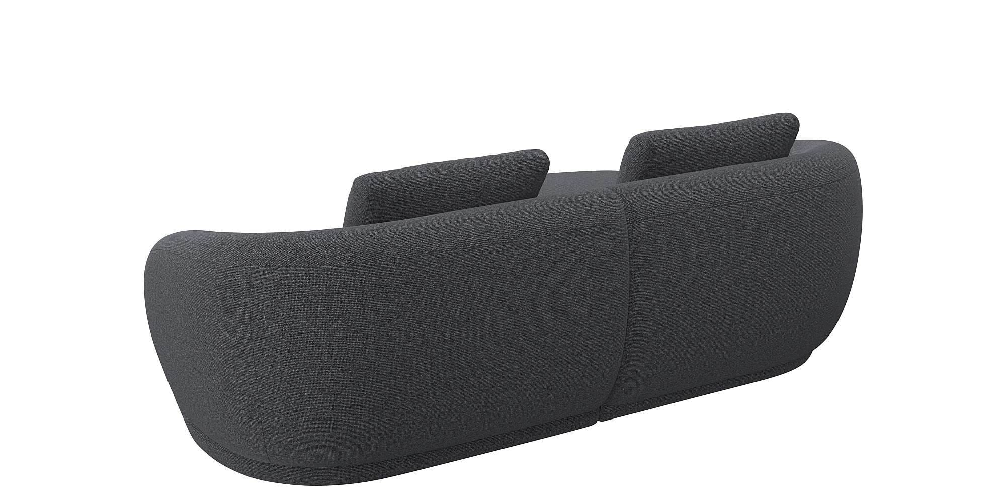 FLEXLUX Wohnlandschaft »Torino, rund, L-Form, Sofa-Ecke mit Recamiere, Longchair-Sofa«, organisches Sofa-Design, Kaltschaum, Wellenunterfederung