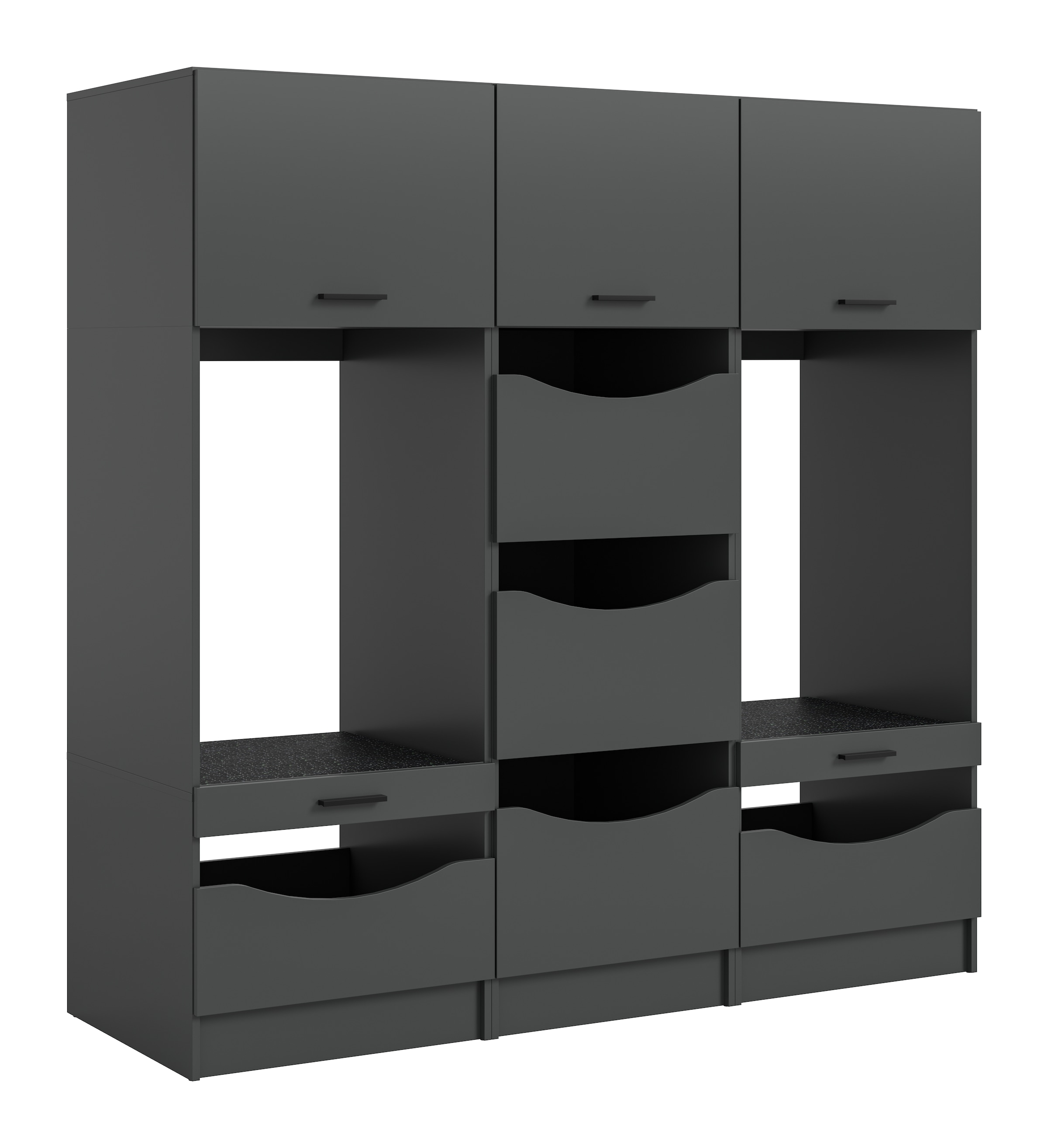 welltime Mehrzweckschrank-Set »FALAS,  3-teilig, Hauswirtschaftsraum Set, Breite 192 cm« 2x Waschmaschinenumbau- & 1x Wäscheschrank, 