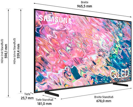 Samsung QLED-Fernseher »43" QLED 4K Q60B (2022)«, 108 cm/43 Zoll, Smart-TV, Quantum Prozessor Lite 4K,Quantum HDR,Supreme UHD Dimming