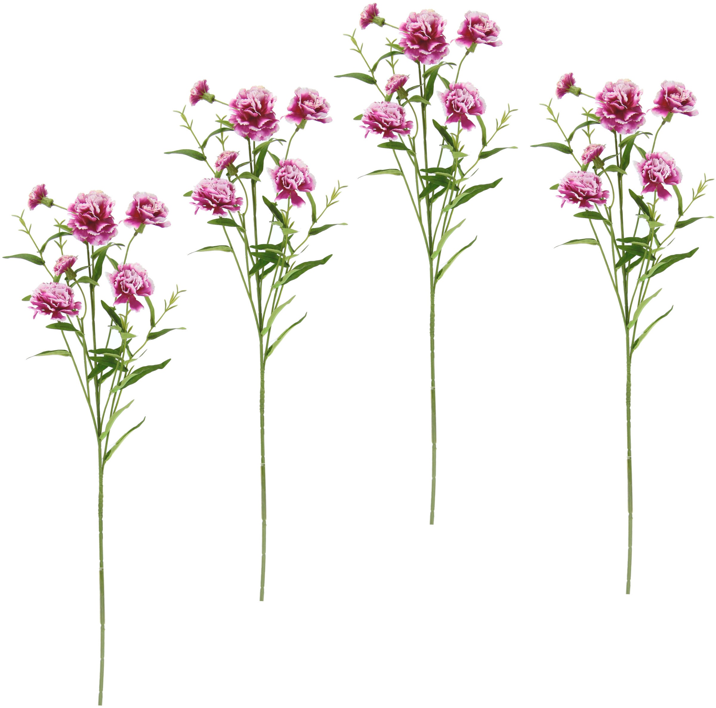 I.GE.A. Kunstblume »Nelke«, (4 St.), 4er Set künstliche Blumen, Stielblume