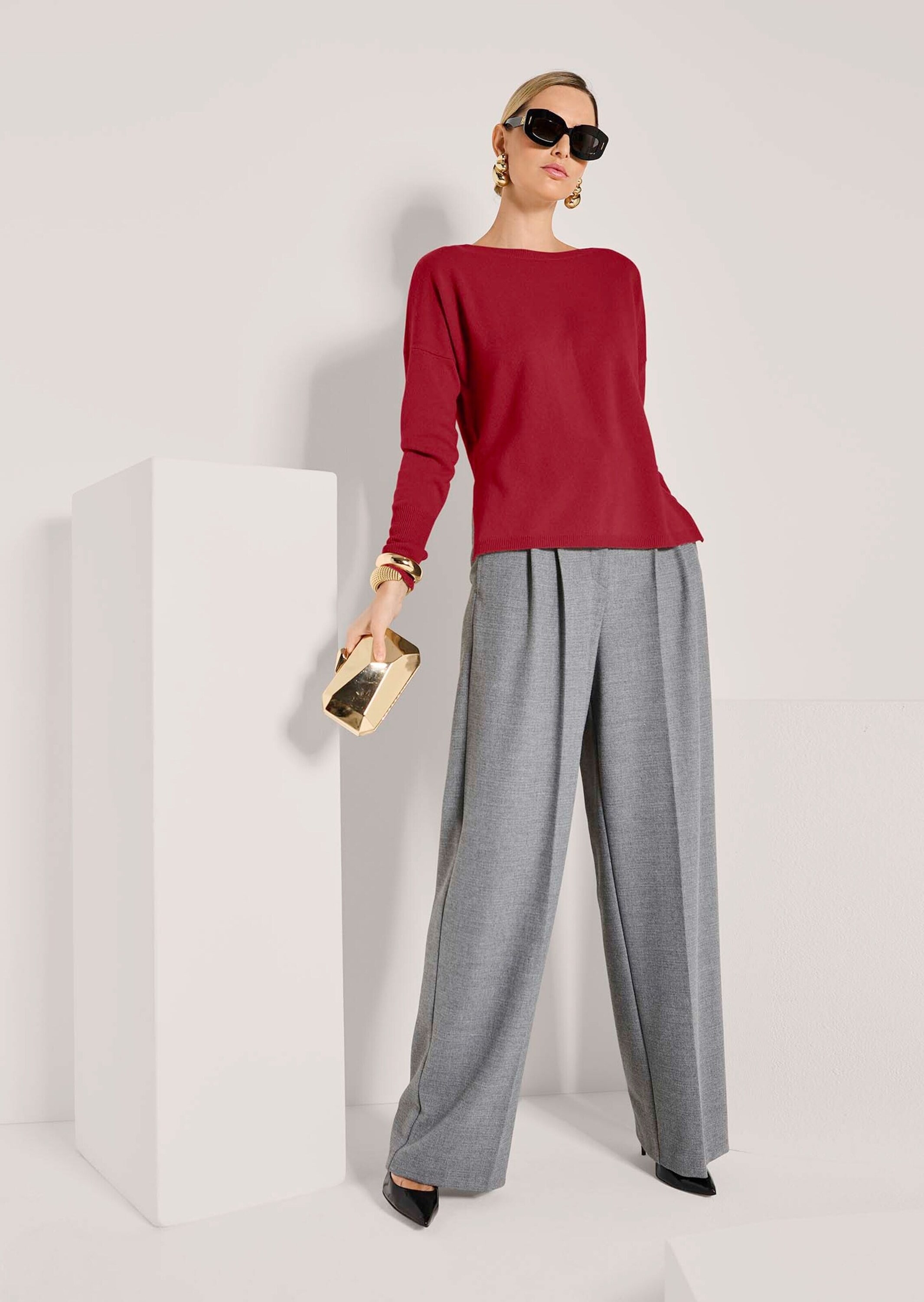 MADELEINE Longpullover »Kaschmirpullover Schlichter Strickpullover mit U-Boot-Ausschnitt« Good-Cashmere-Qualität