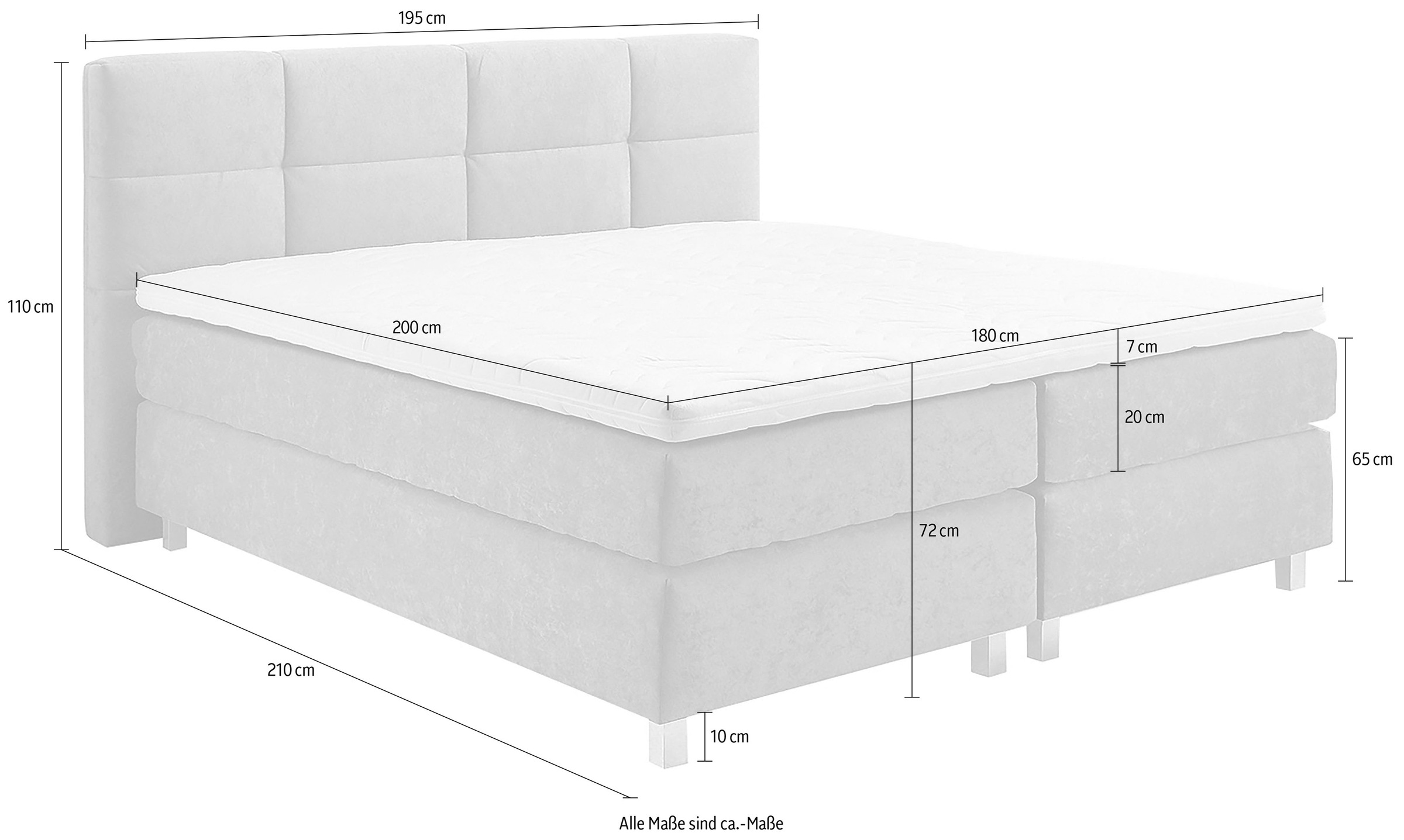 Westfalia Schlafkomfort Boxspringbett, wahlweise mit Kaltschaum-Topper, 2 Matratzenqualitäten
