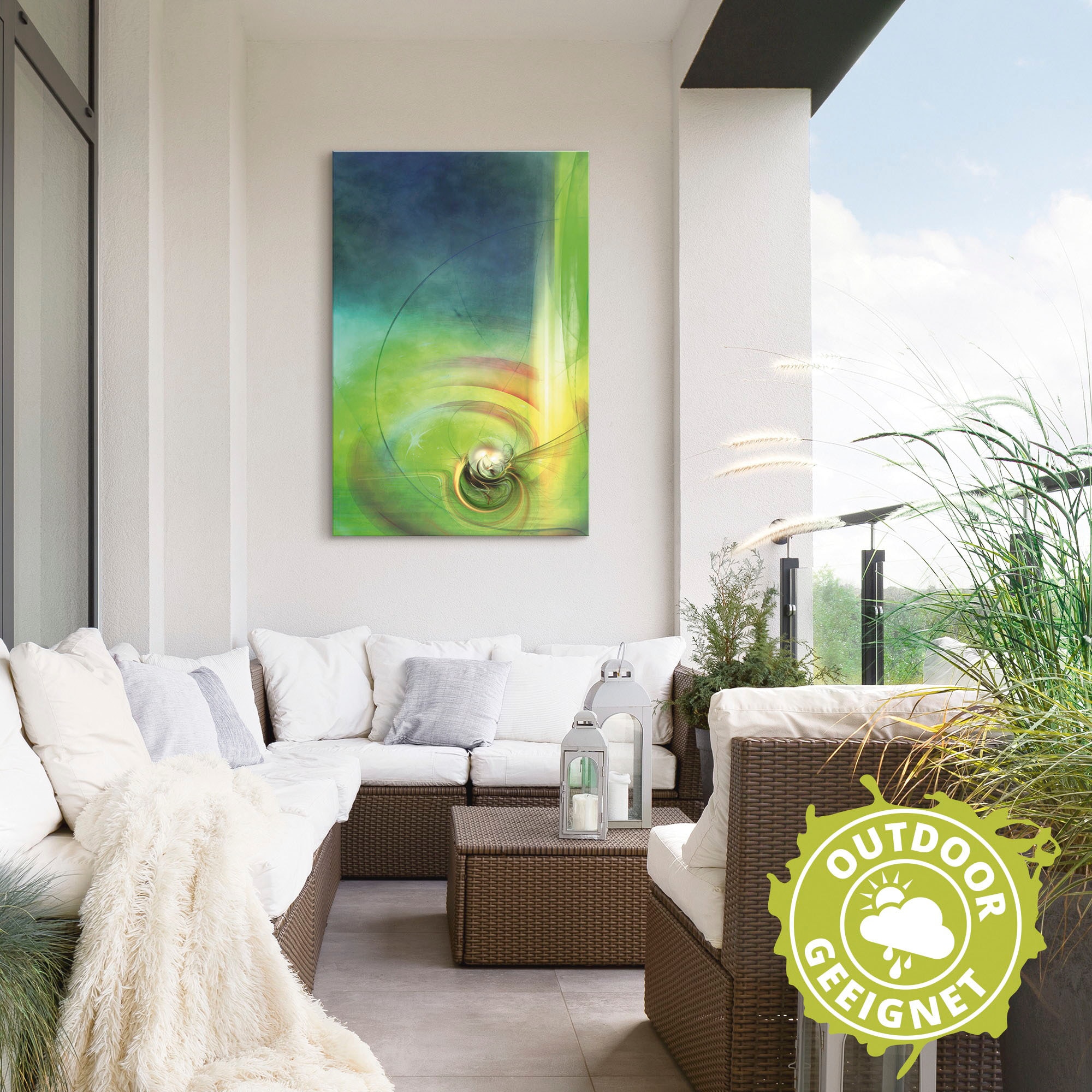 Artland Alu-Dibond-Druck »Abstraktes Spiel CB« Muster 1 Stk. tlg. für Innen- und Außenbereich geeignet, Outdoorbild