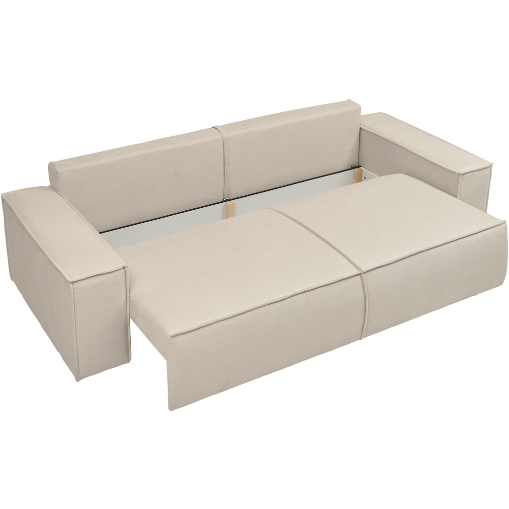 andas 3-Sitzer »FINNLEY Schlafsofa 257 cm (200/136cm) mit Bettkasten«