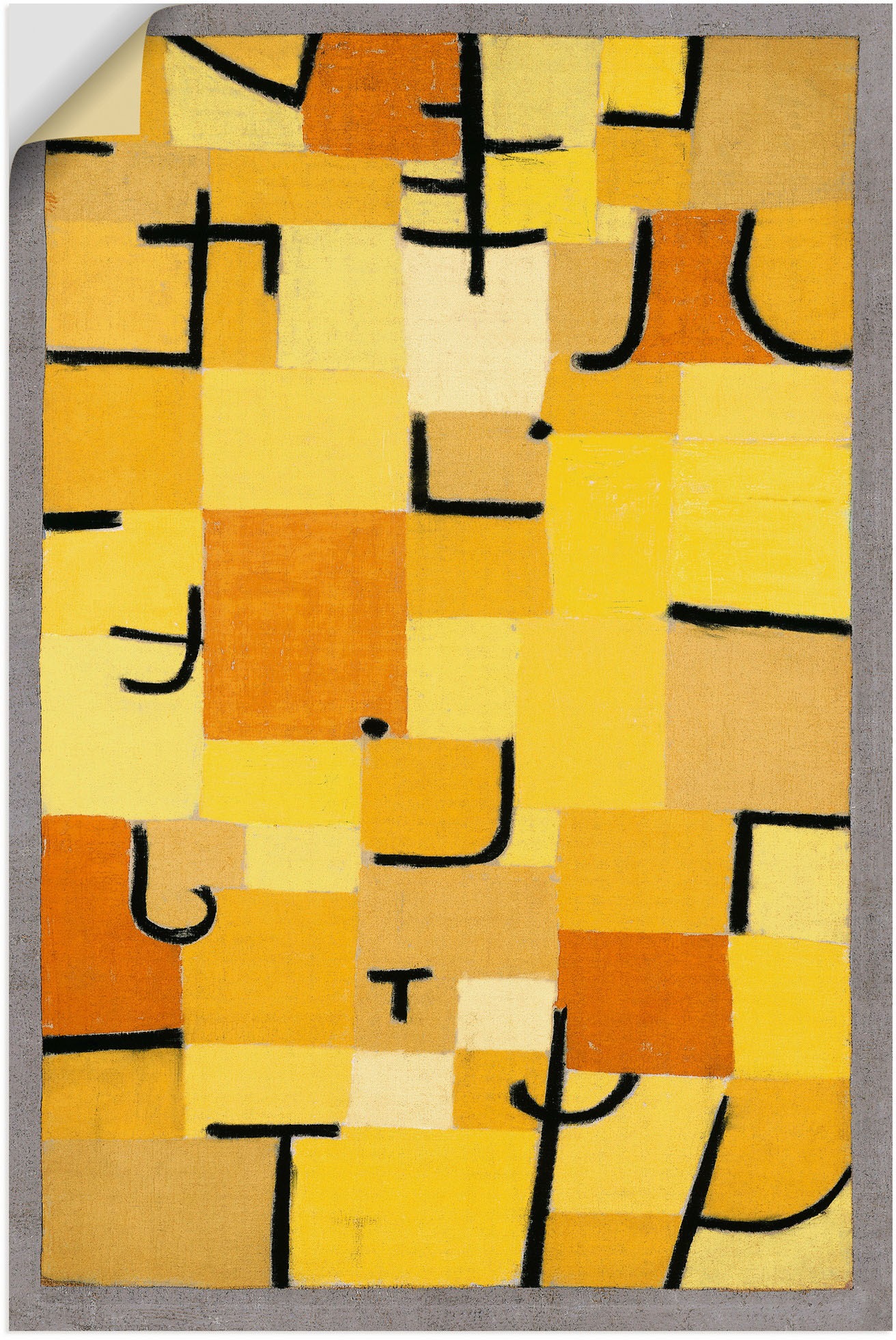 Artland Wandbild »Zeichen in Gelb. 1937«, Muster, (1 St.), in vielen Größen & Produktarten - Alubild / Outdoorbild für den Außenbereich, Leinwandbild, Poster, Wandaufkleber / Wandtattoo auch für Badezimmer geeignet