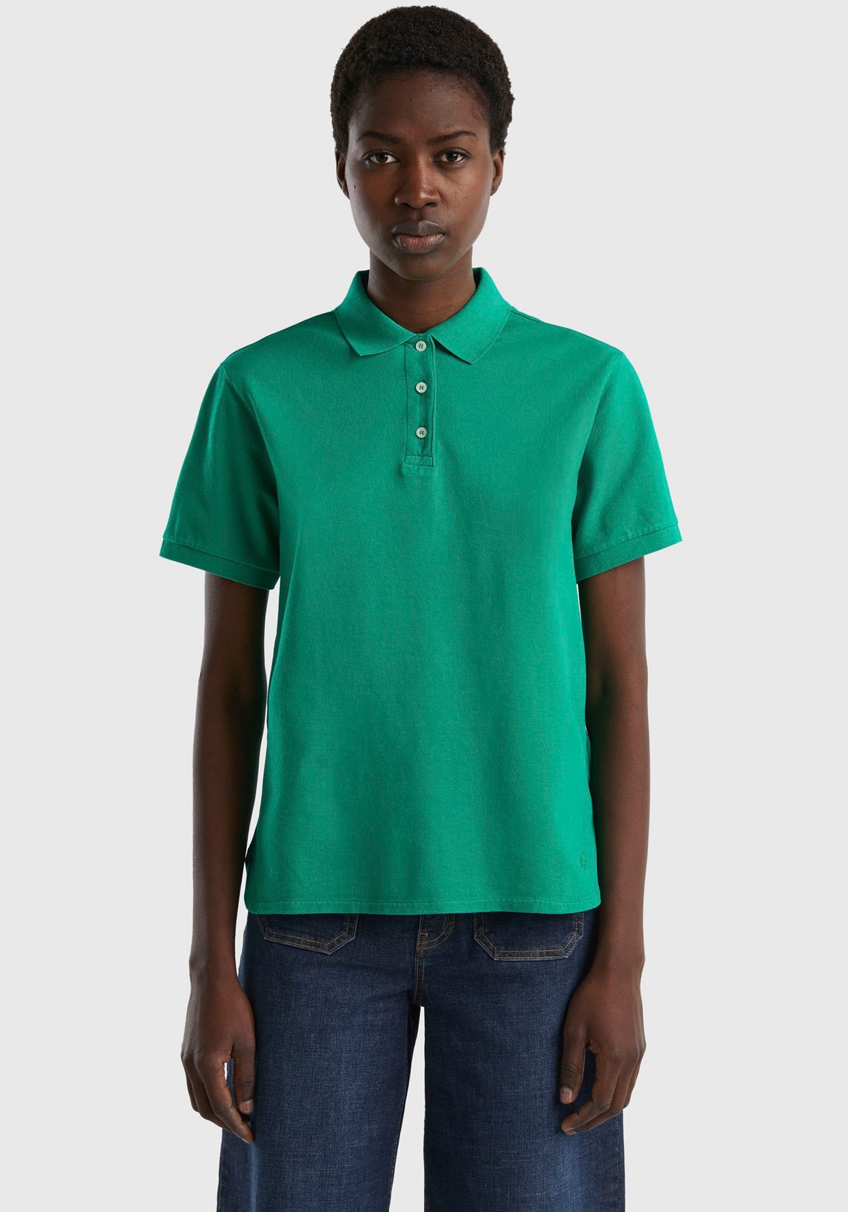 Poloshirt, Knöpfen mit of United kaufen bei perlmuttfarbenen Colors OTTO Benetton online